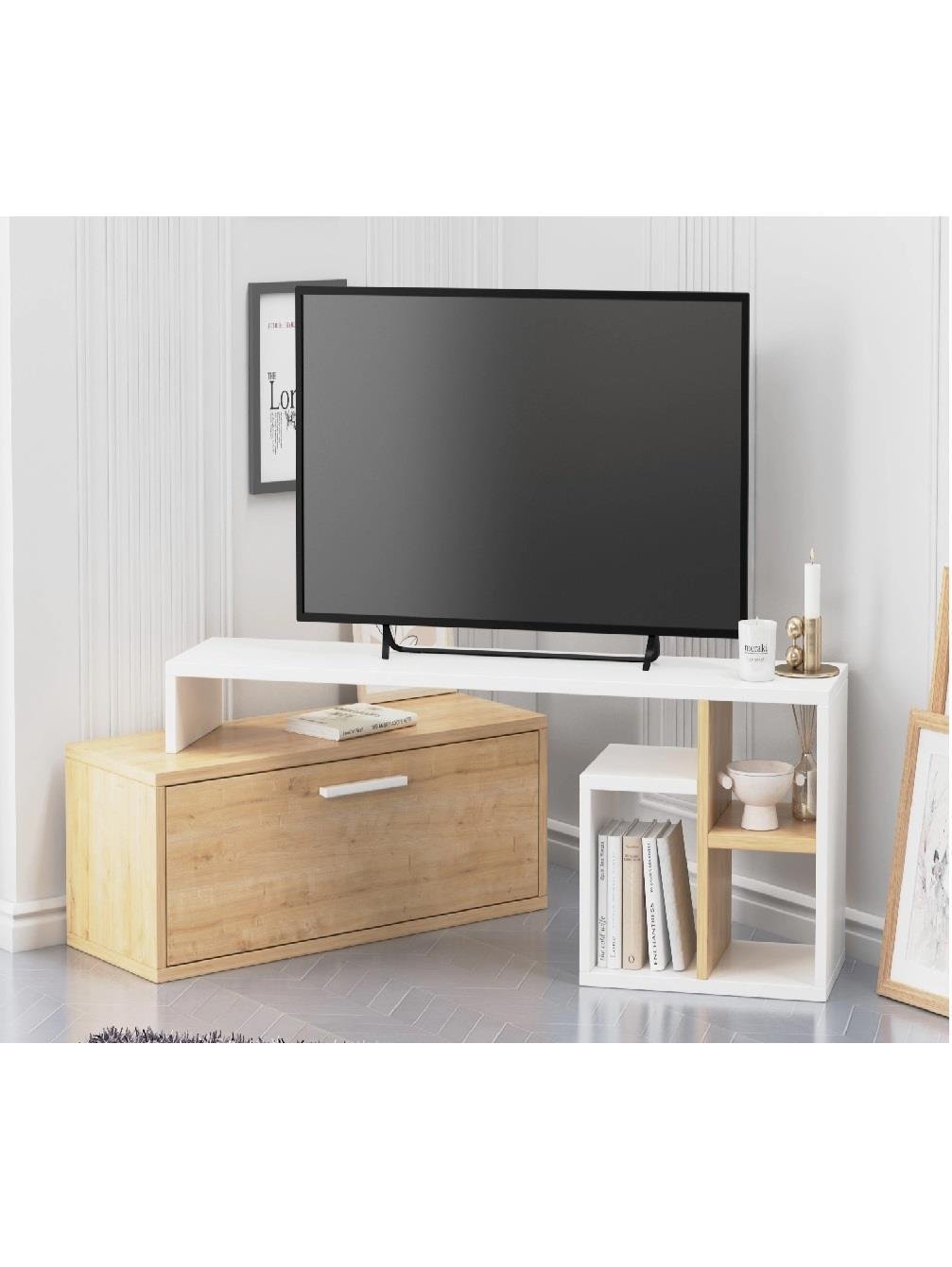 TV ÜNİTELERİ & SEHPALARLAGOMOOD004.01.0181LAGOMOOD KARAMEL TV STANDI MEŞE BEYAZLAGOMOOD KARAMEL TV STANDI MEŞE BEYAZ