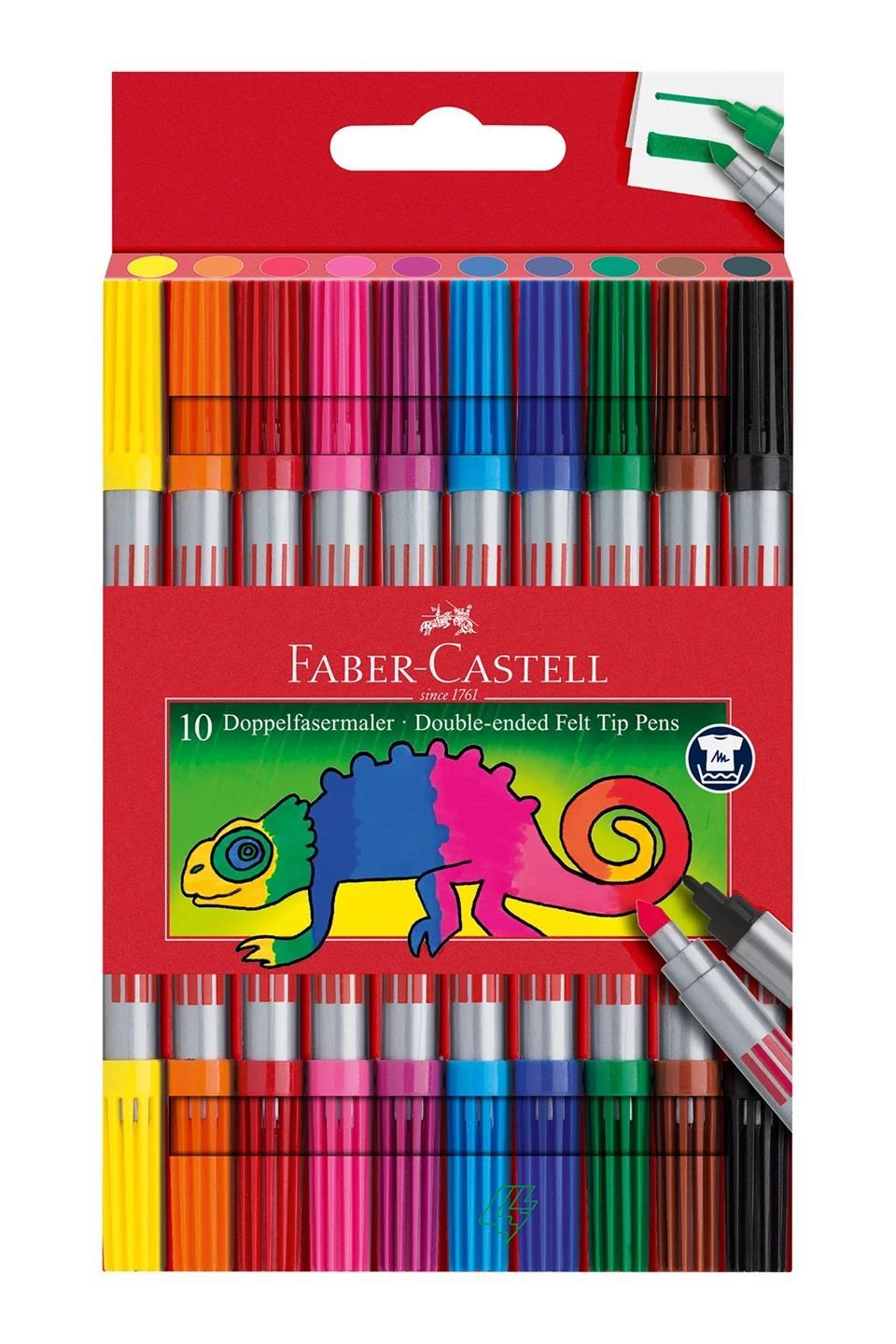 KEÇELİ KALEMFABER CASTELL004.02.0751Faber Castell Çift Taraflı Keçeli Kalem 10 RenkFaber Castell Çift Taraflı Keçeli Kalem 10 Renk