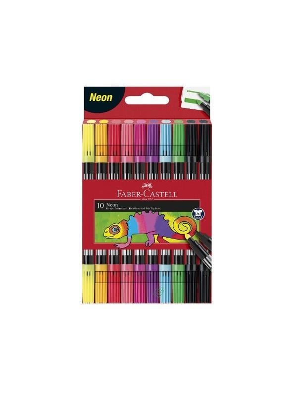 KEÇELİ KALEMFABER CASTELL004.02.0354FABER CASTELLÇİFT TARAFLI NEON  KEÇELİ KALEM 10 RENK FABER CASTELLÇİFT TARAFLI NEON  KEÇELİ KALEM 10 RENK 