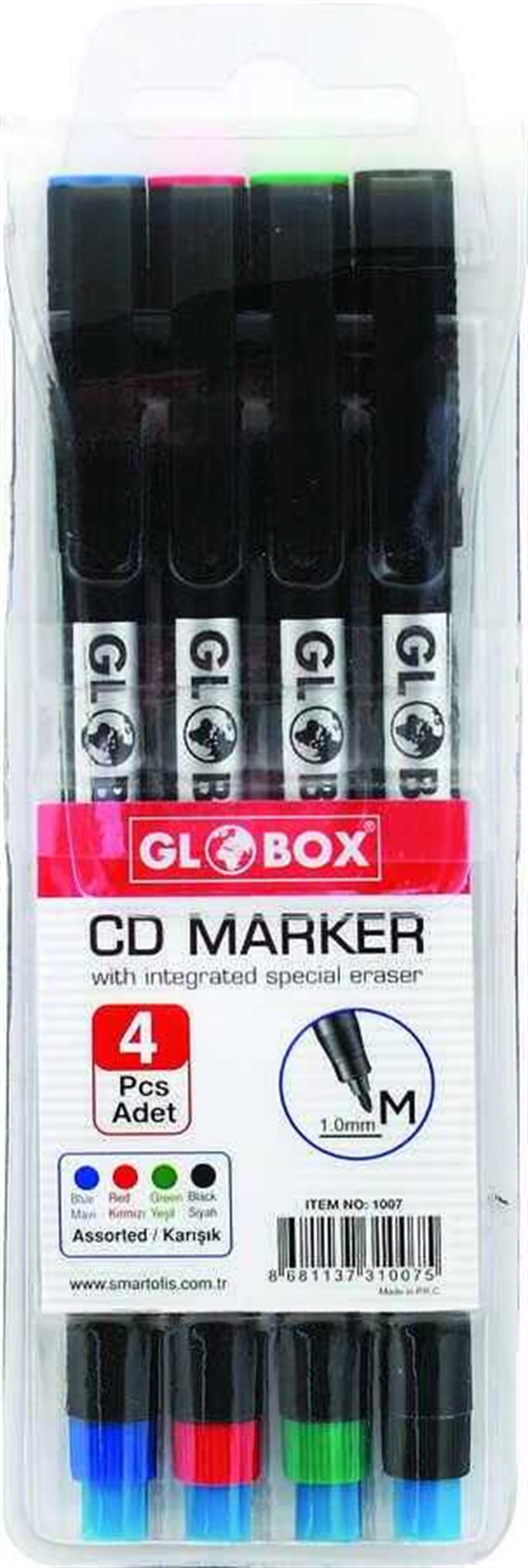 GLOBOX004.02.0178GLOBOX CD KALEMİ M 4 LÜ KARIŞIK RENKLİ 1007GLOBOX CD KALEMİ M 4 LÜ KARIŞIK RENKLİ 1007