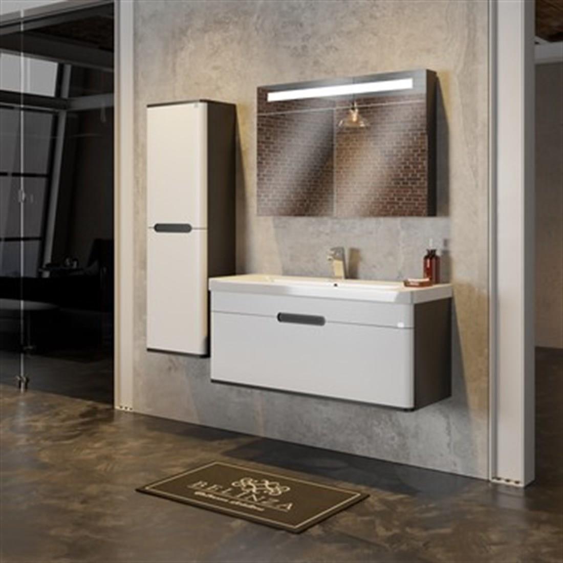 BANYO MOBİLYALARIBELİNZA008.04.0037BELİNZA CARİNA BOY DOLABI ANTRASİT BEYAZ CM 135BELİNZA CARİNA BOY DOLABI ANTRASİT BEYAZ CM 135