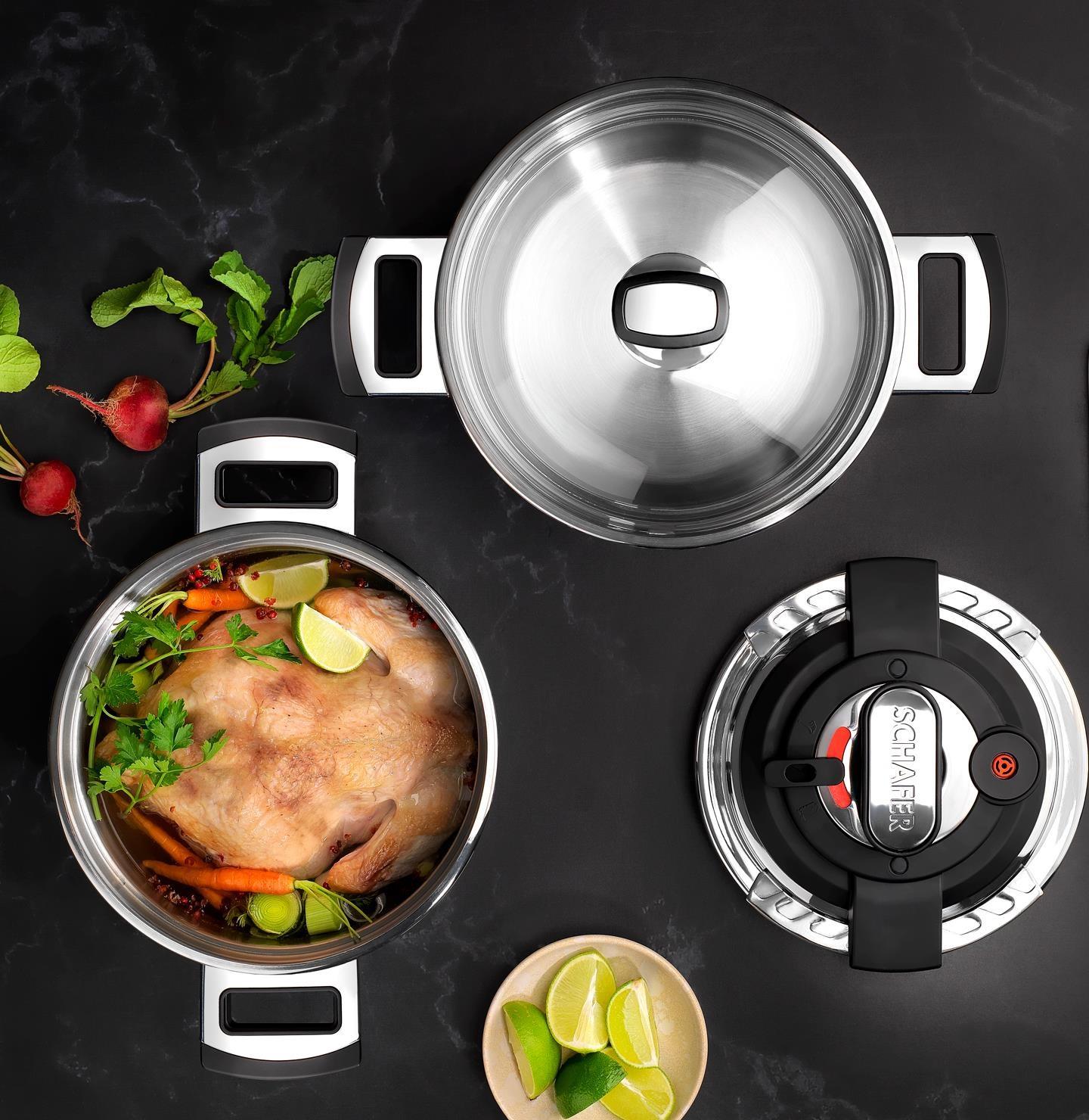 TAVA & TENCERESCHAFER009.01.1029Schafer İn-Safe 2 li Düdüklü Tencere Seti 4 Parça-SiyahSchafer İn-Safe 2 li Düdüklü Tencere Seti 4 Parça-Siyah