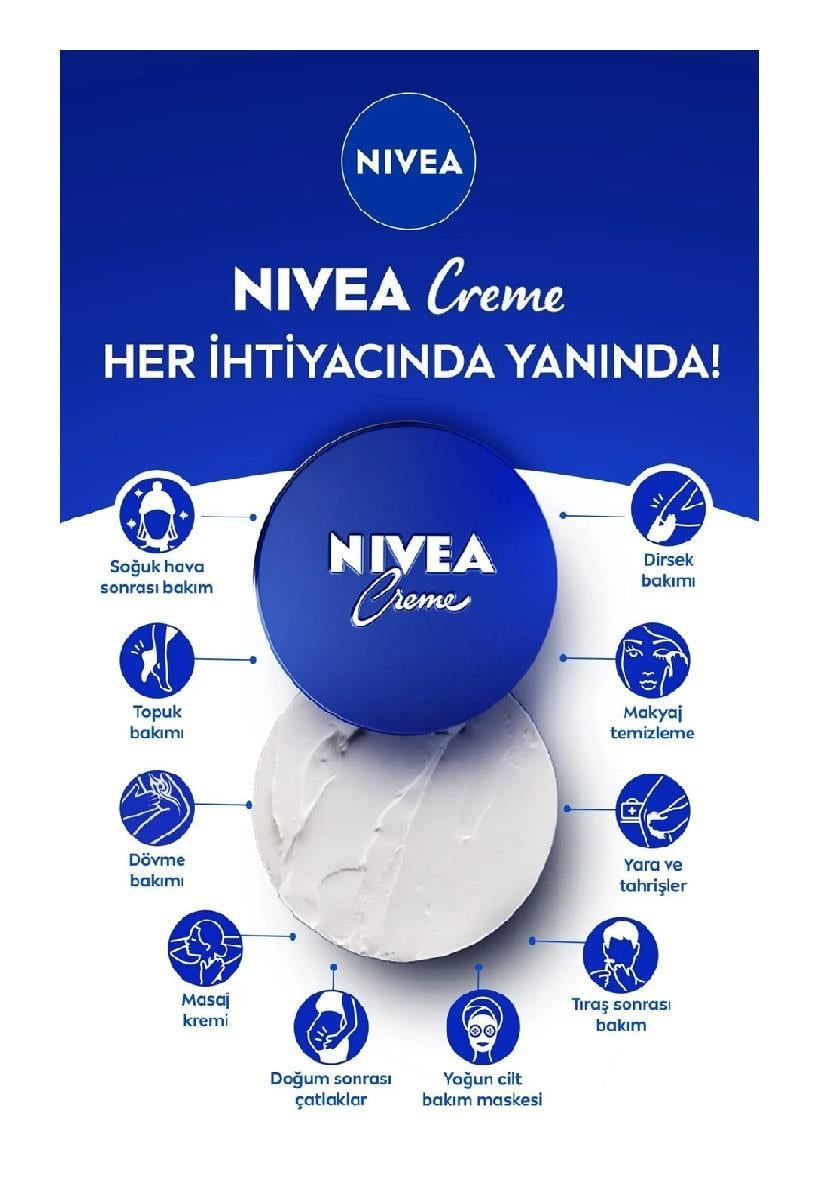 KİŞİSEL BAKIMNİVEA009.06.0999NİVEA 150ML MAVİ TENEKE KREMNİVEA 150ML MAVİ TENEKE KREM