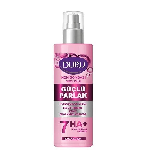 AYNADURU009.06.1542DURU SPREY KREM NEM BOMBASI GÜÇLÜ PARLAK 200 MLDURU SPREY KREM NEM BOMBASI GÜÇLÜ PARLAK 200 ML