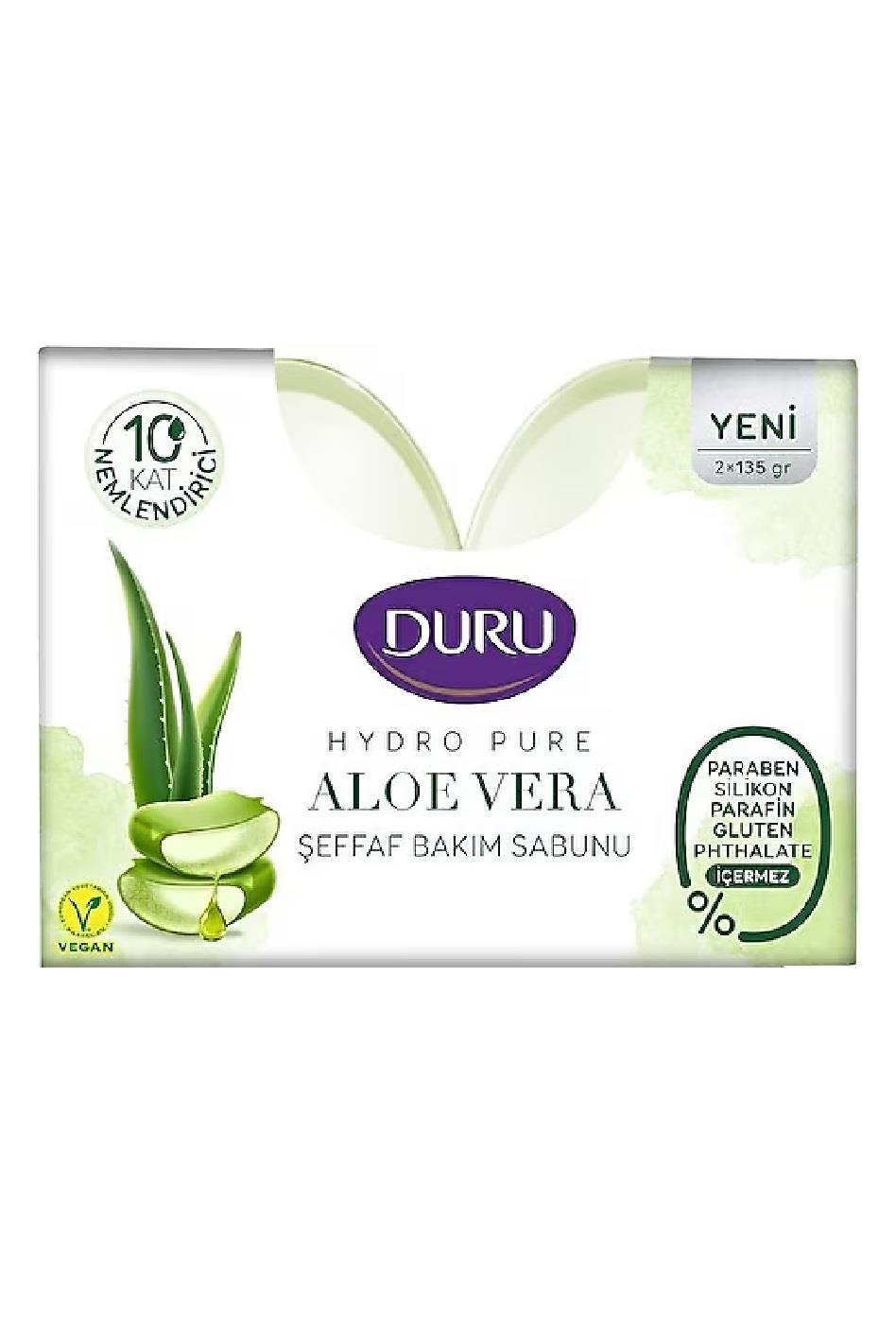 SABUNLARDURU009.06.0634DURU HYDRO PURE ALOEVERA ŞEFFAF BAKIM SABUNU 135*2DURU HYDRO PURE ALOEVERA ŞEFFAF BAKIM SABUNU 135*2