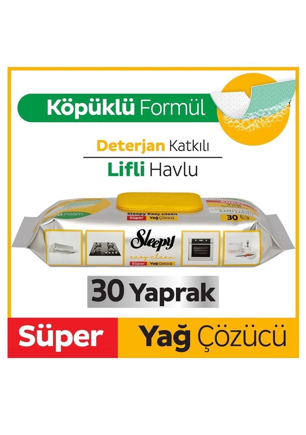 TEMİZLİK GEREÇLERİSLEEPY009.06.1037Sleepy Easy Clean yağ çözücü havlu 30luSleepy Easy Clean yağ çözücü havlu 30lu