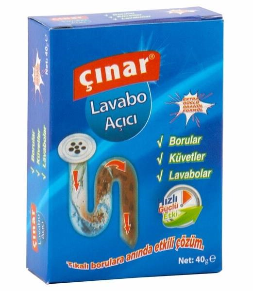 HAŞERE ÖLDÜRÜCÜLERÇINAR009.06.1409Çınar Lavabo Açıcı 40Gr 0136Çınar Lavabo Açıcı 40Gr 0136