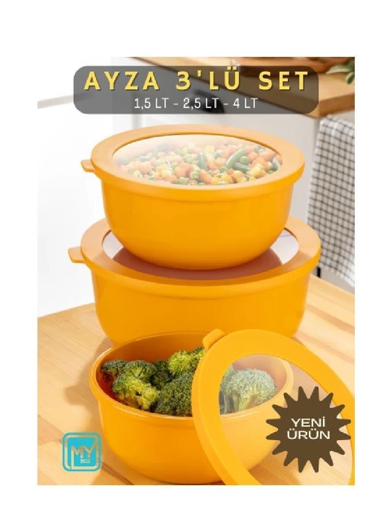 SAKLAMA KAPLARIGONDOL009.07.0255ARSLANKAYA 593 AYZA 3LÜ YUVARKLAK SAKLAMA KABI SETİARSLANKAYA 593 AYZA 3LÜ YUVARKLAK SAKLAMA KABI SETİ