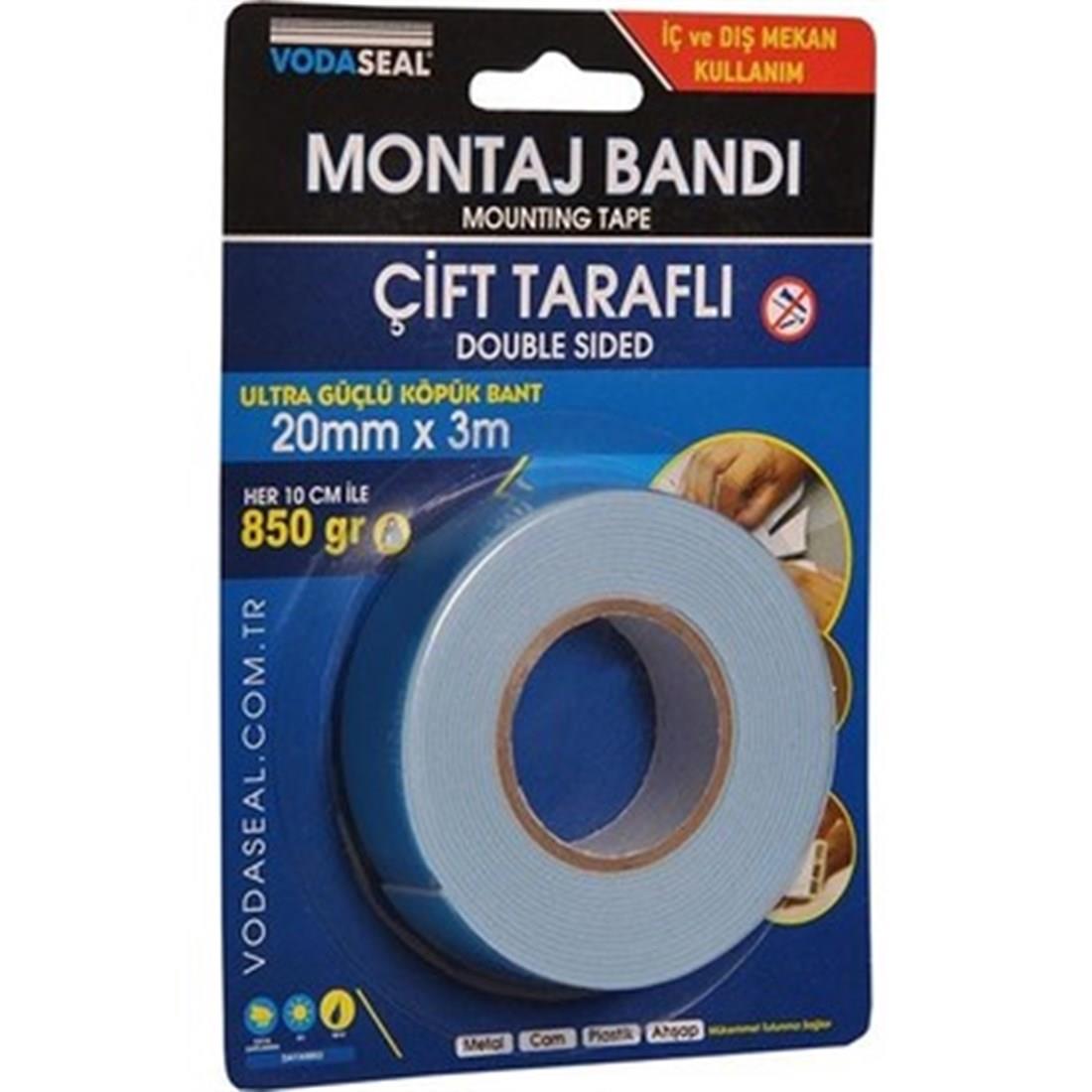 ÇİFT TARAFLIVODASEAL012.03.0034VODASEAL ÇİFT TARAFLI MONTAJ BANDI BEYAZ 20 MM 3 METRE NM 78 0574VODASEAL ÇİFT TARAFLI MONTAJ BANDI BEYAZ 20 MM 3 METRE NM 78 0574