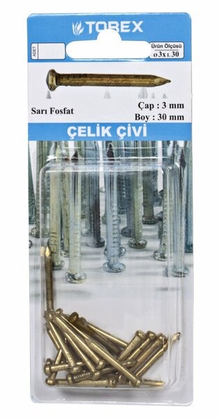 HIRDAVATTOREX012.07.0411TOREX ÇELİK ÇİVİ 3*30 SARI FOSFATTOREX ÇELİK ÇİVİ 3*30 SARI FOSFAT