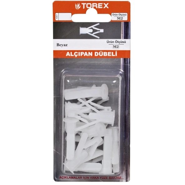HIRDAVATTOREX012.07.0444TOREX ALÇIPAN DÜBELİ 2 MMTOREX ALÇIPAN DÜBELİ 2 MM