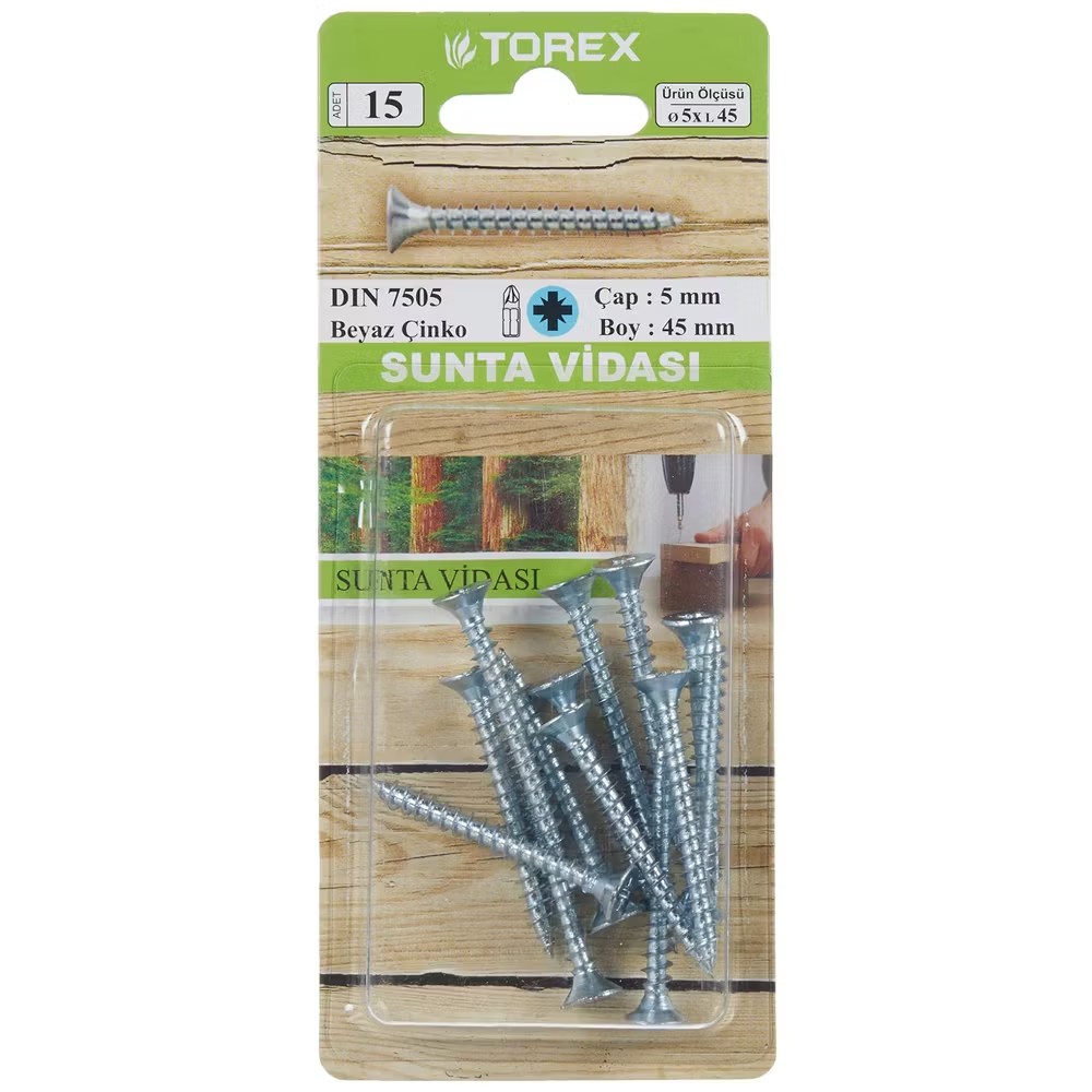 HIRDAVATTOREX012.07.0324TOREX DIN 7505 5*45 SUNTA VİDASITOREX DIN 7505 5*45 SUNTA VİDASI