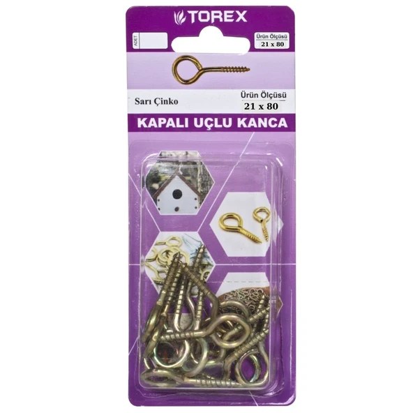 HIRDAVATTOREX012.07.0435TOREX KAPALI UÇLU KANCA 21*80TOREX KAPALI UÇLU KANCA 21*80