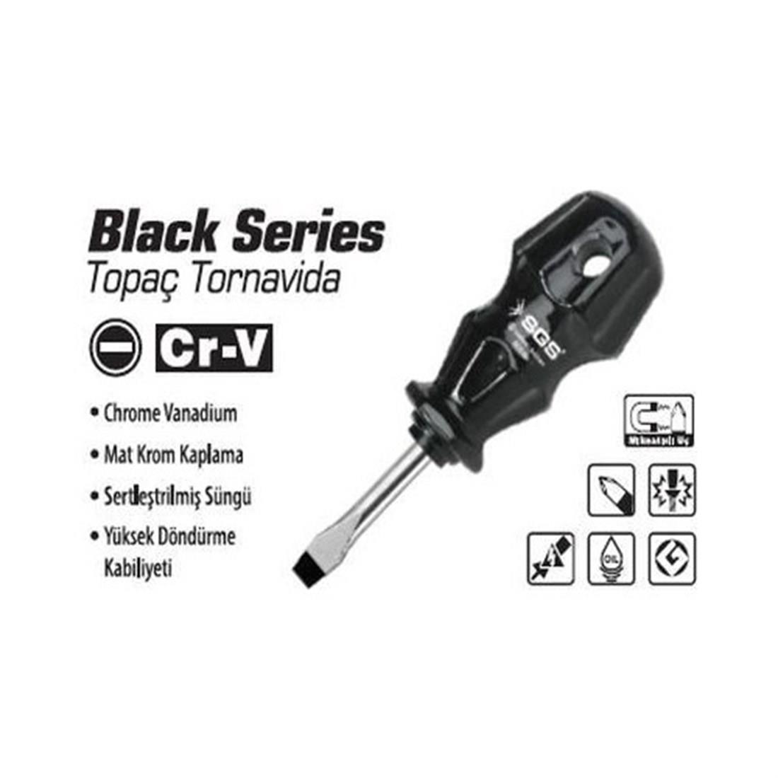 TORNAVİDASGS012.09.0869SGS 6*35 TOPAÇ DÜZ TORNAVİDA BLACK SERİSGS 6*35 TOPAÇ DÜZ TORNAVİDA BLACK SERİ