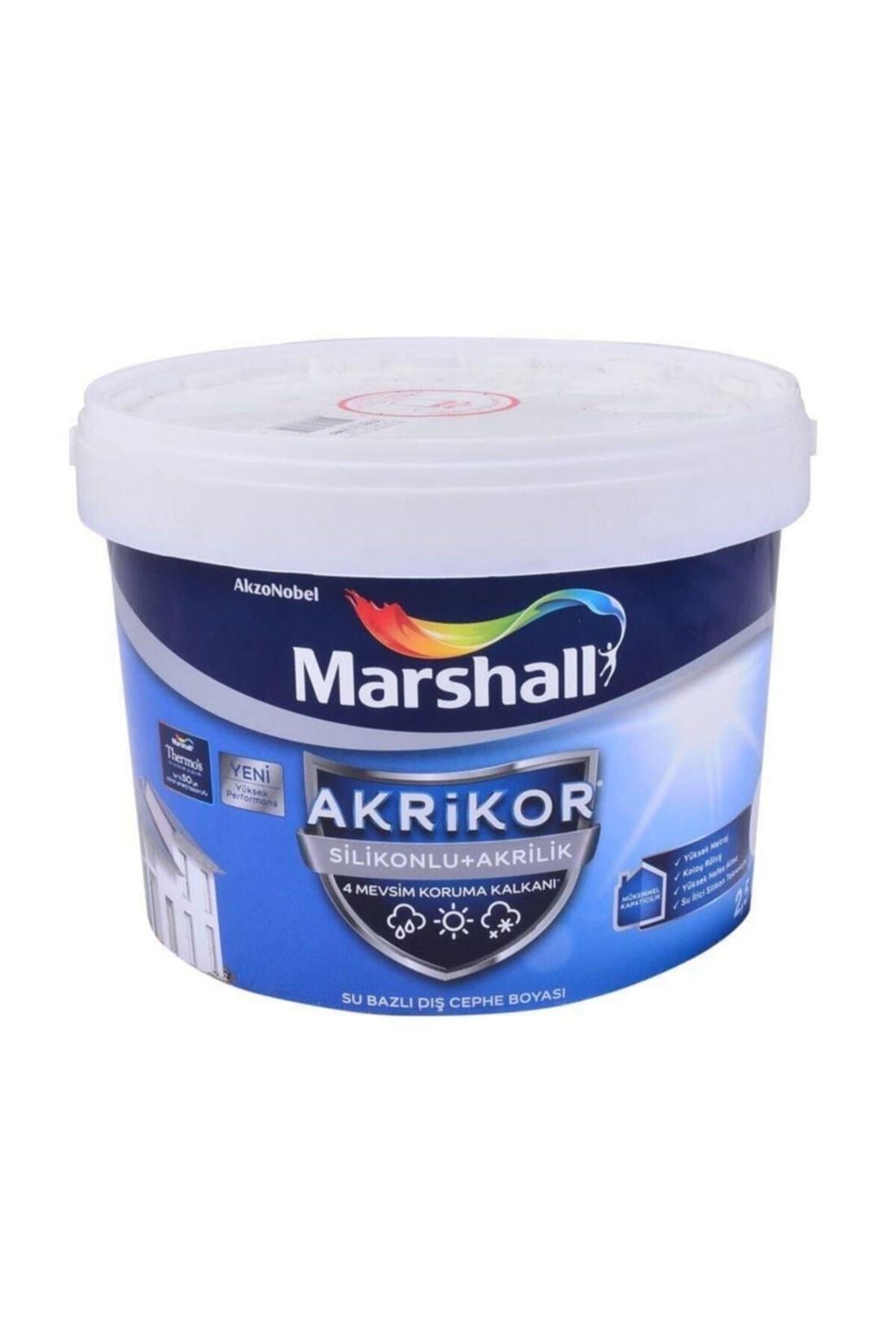 DIŞ CEPHE BOYALARIMarshall013.02.0048AKRİKOR SİLİKONLU AKRİLİK BM BAZ DIŞ CEPHE BOYASI 2,5 LTAKRİKOR SİLİKONLU AKRİLİK BM BAZ DIŞ CEPHE BOYASI 2,5 LT