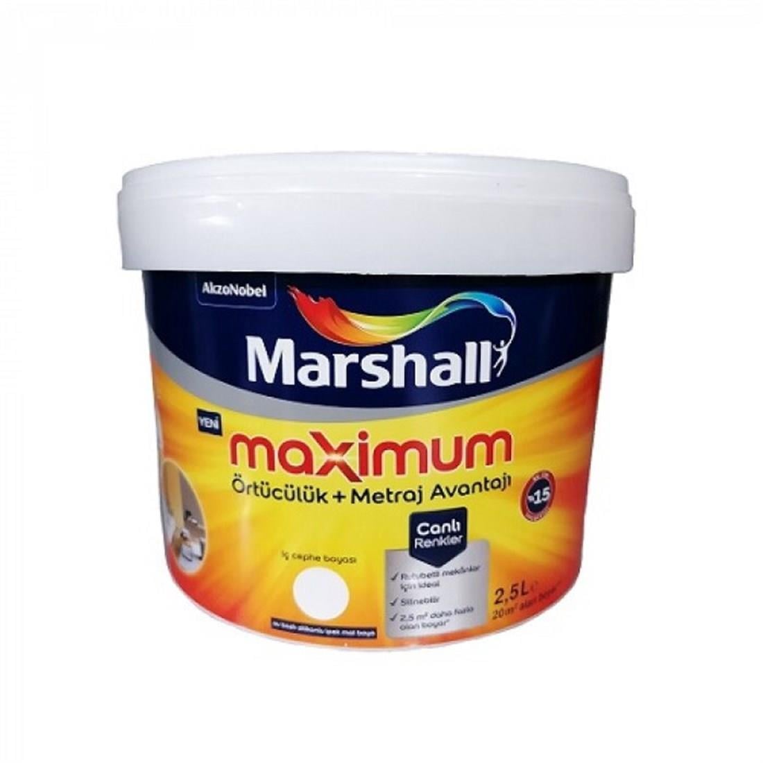 İÇ CEPHE BOYALARIMarshall013.03.0069MAXİMUM SİLİKONLU İPEK MAT BW BAZ İÇ CEPHE BOYASI 2,5 LTMAXİMUM SİLİKONLU İPEK MAT BW BAZ İÇ CEPHE BOYASI 2,5 LT