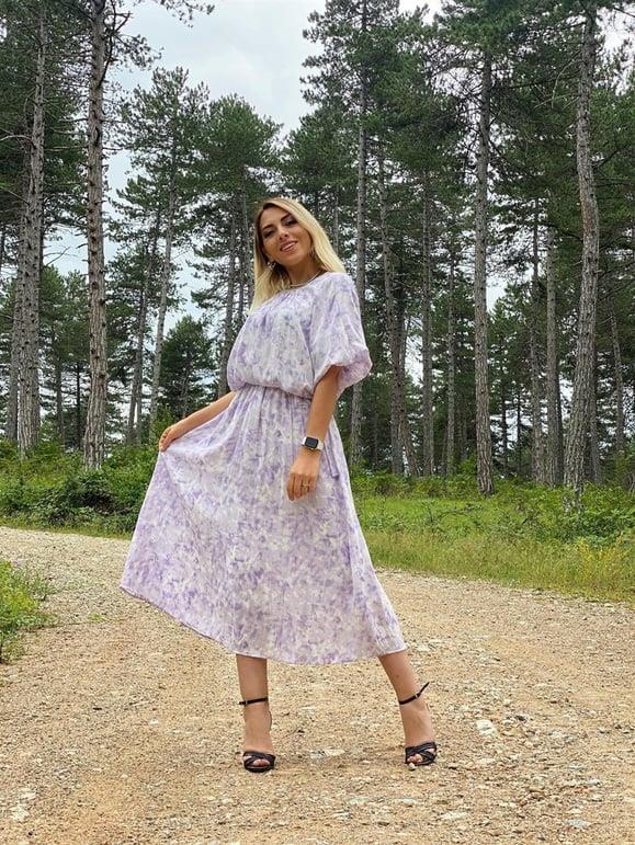 Batik Desen Elbise Lila