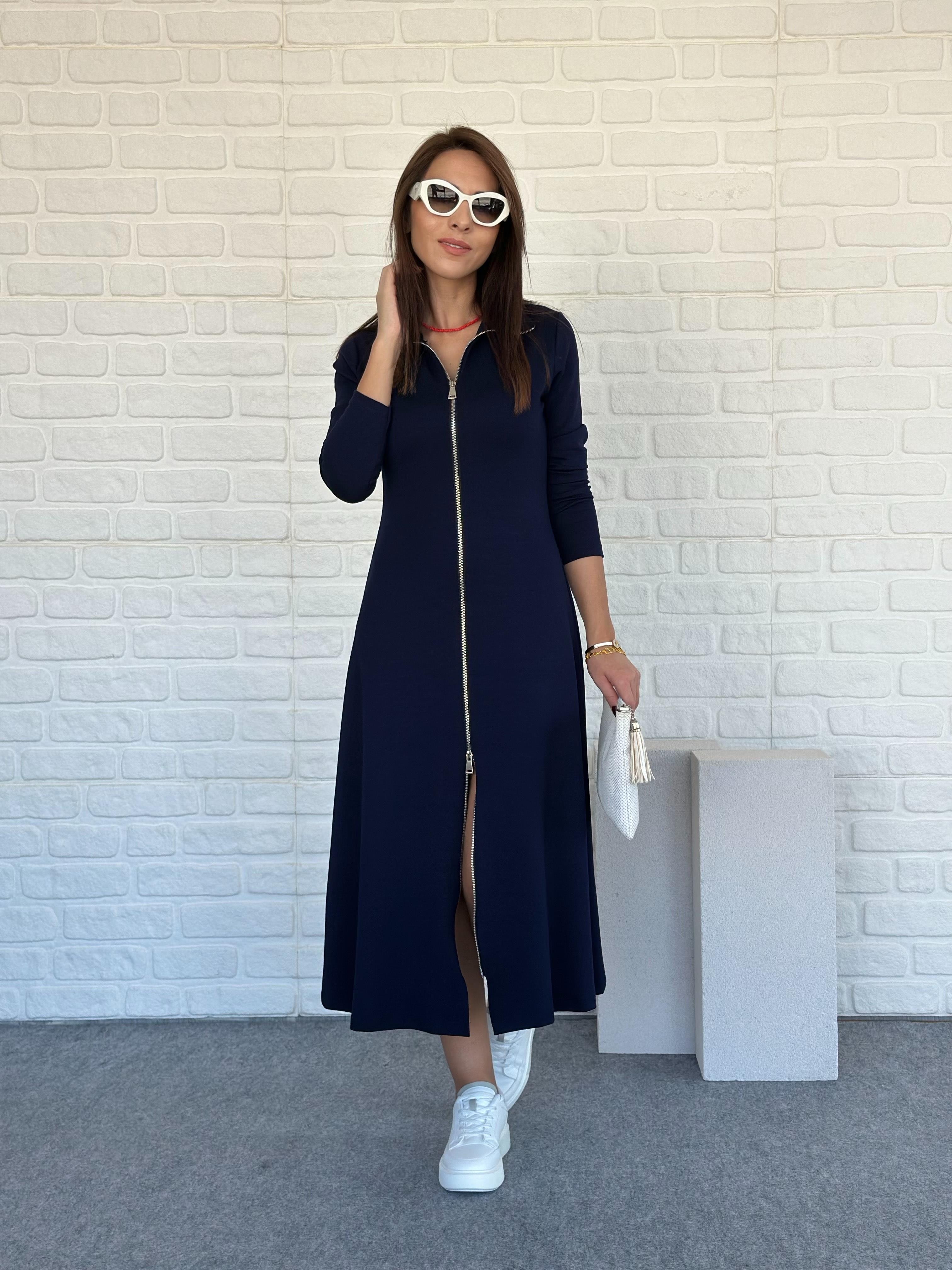 Çift FermuarlıModal Elbise Laci