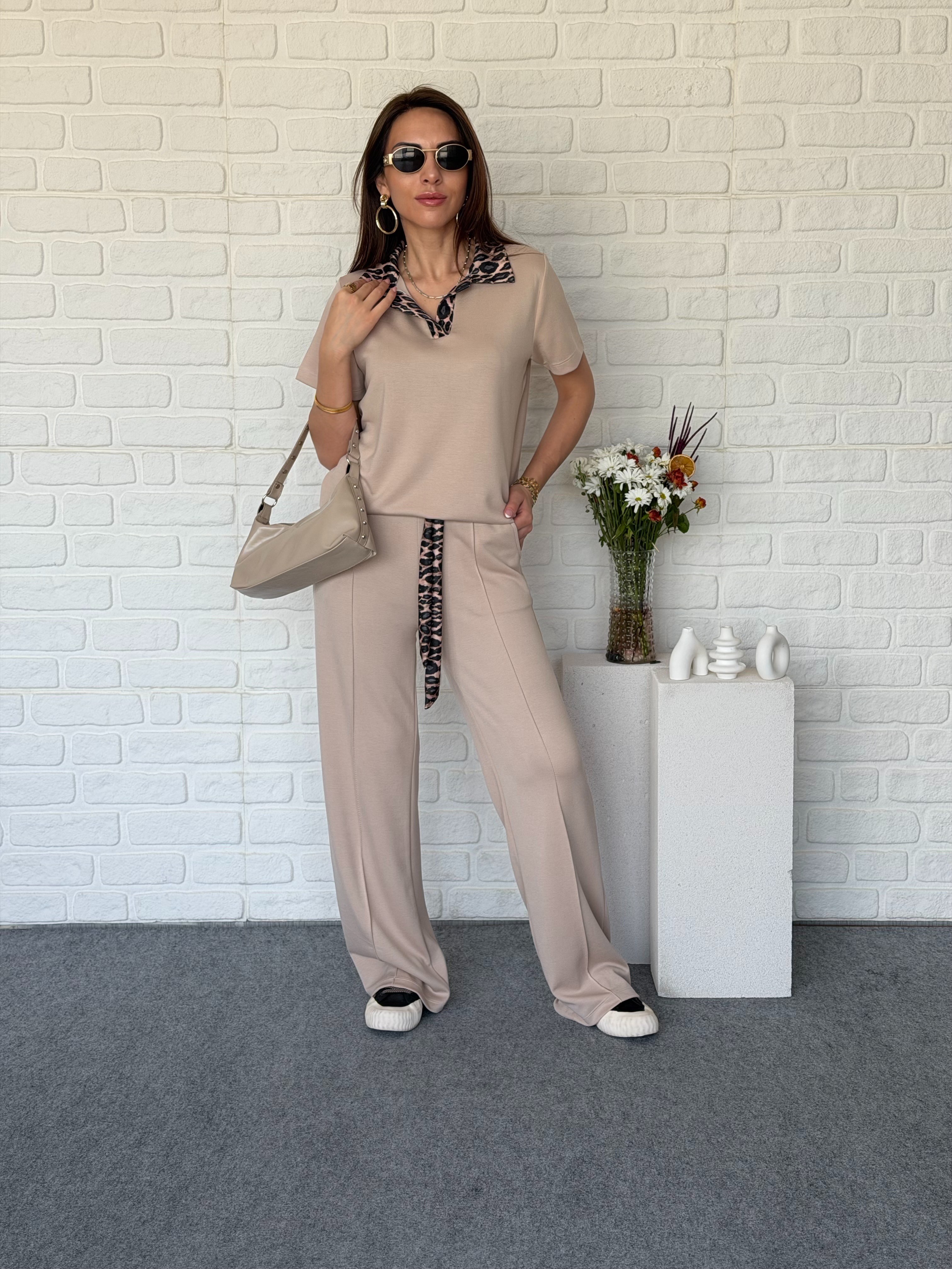 Leopar Detaylı Modal Takım Taş