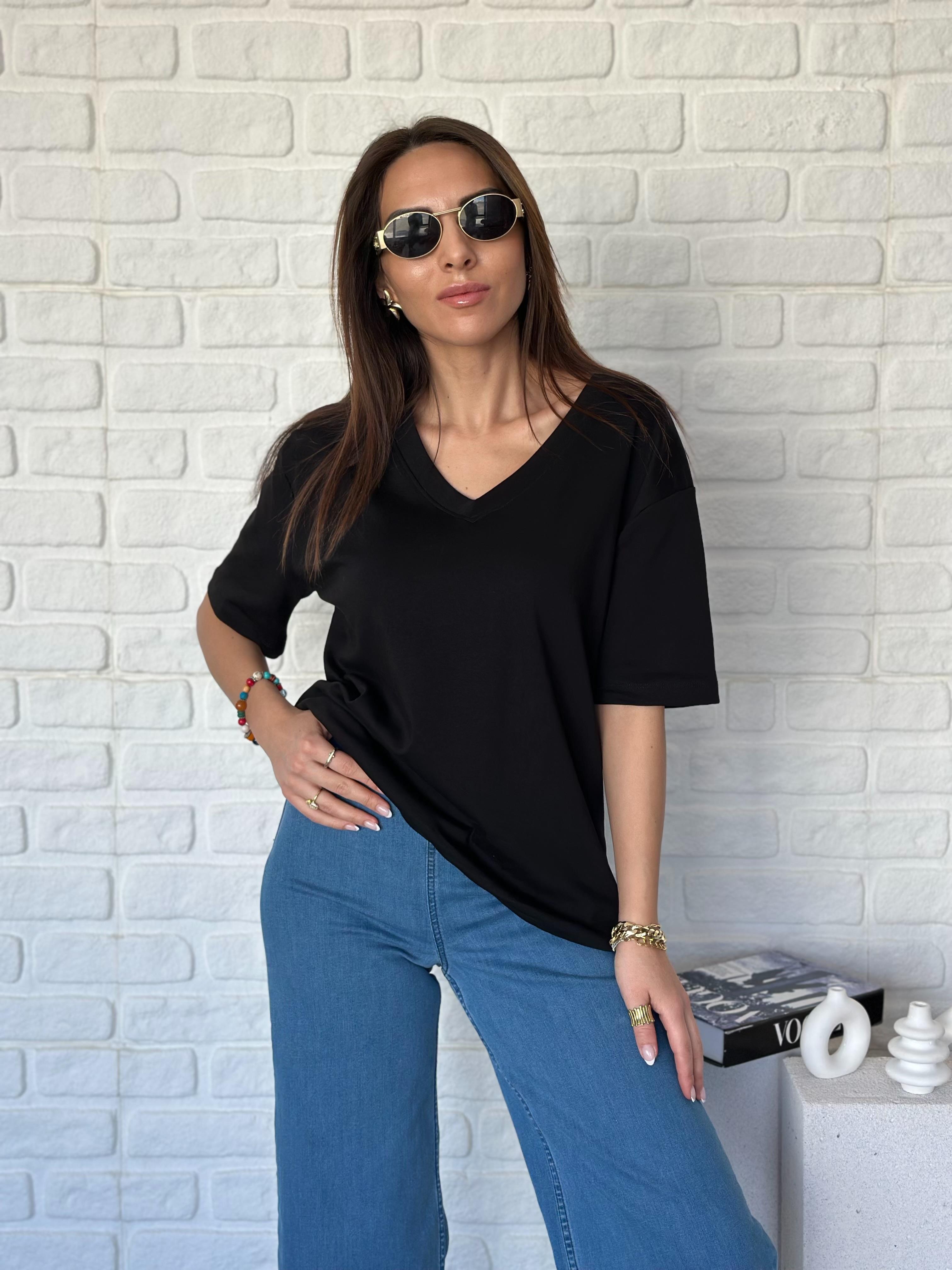 Mass V Yaka Tshirt Siyah