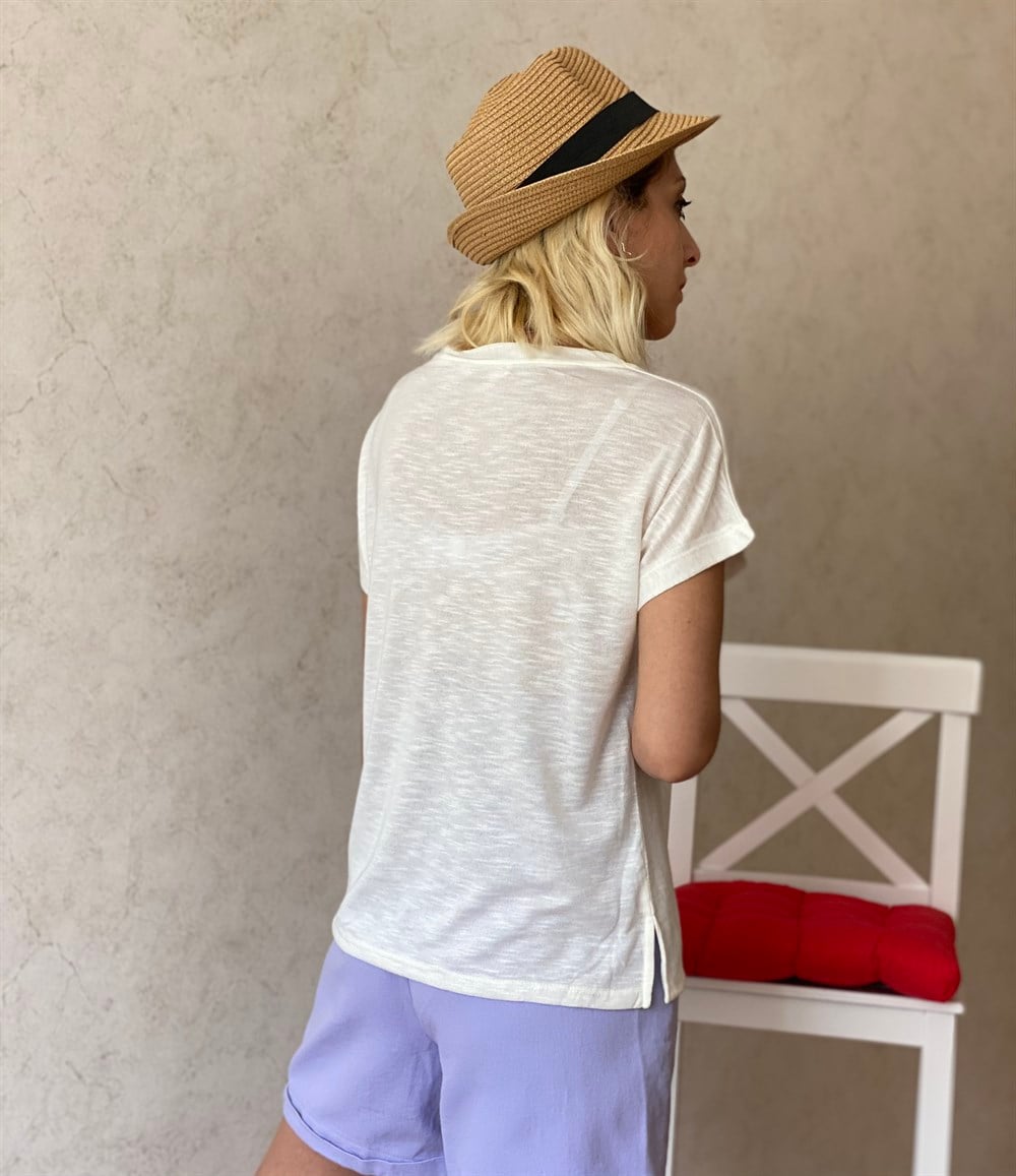 Orijinal Marka V Yaka Tshirt