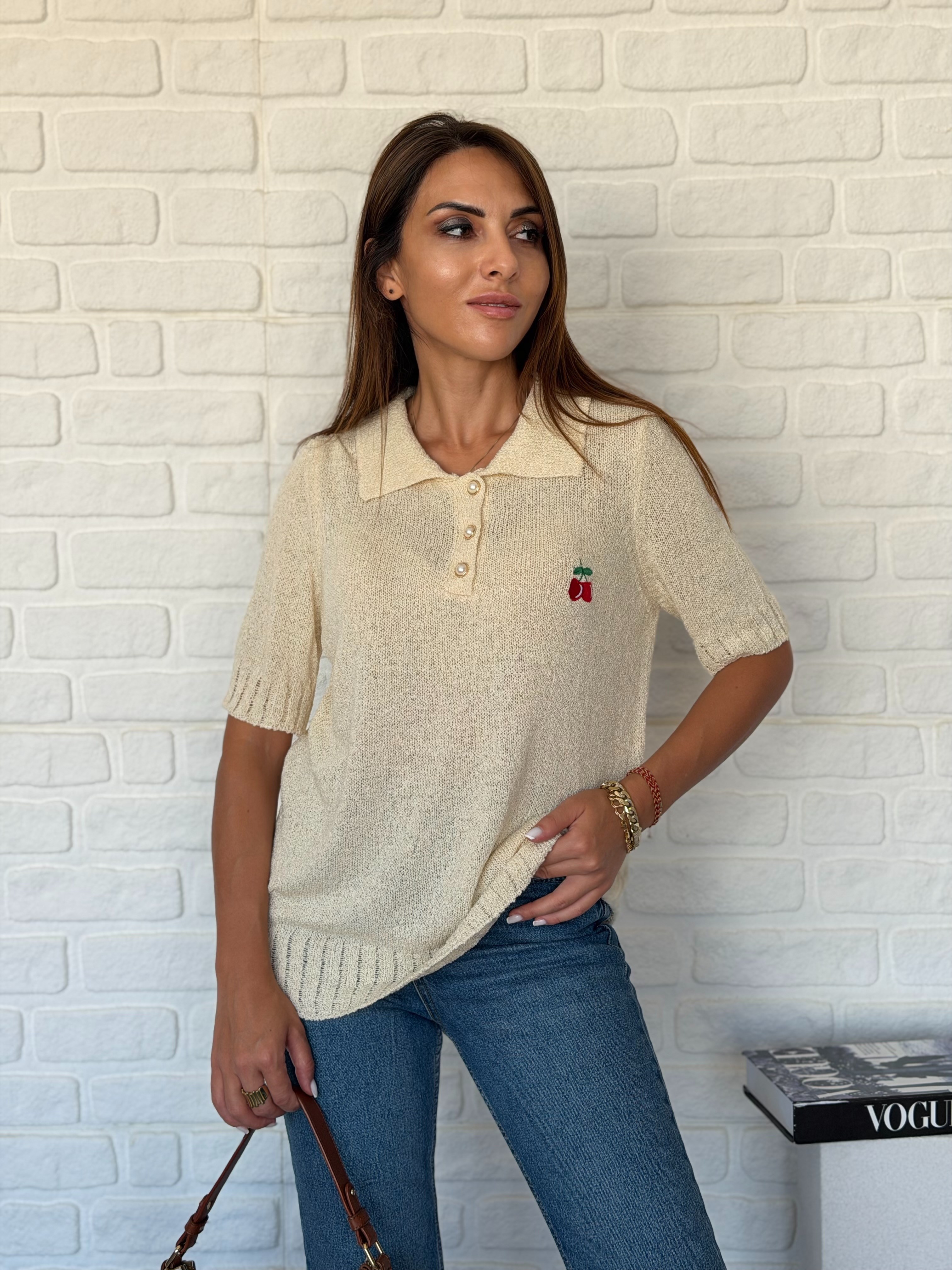 Polo Yaka Merserize Bluz