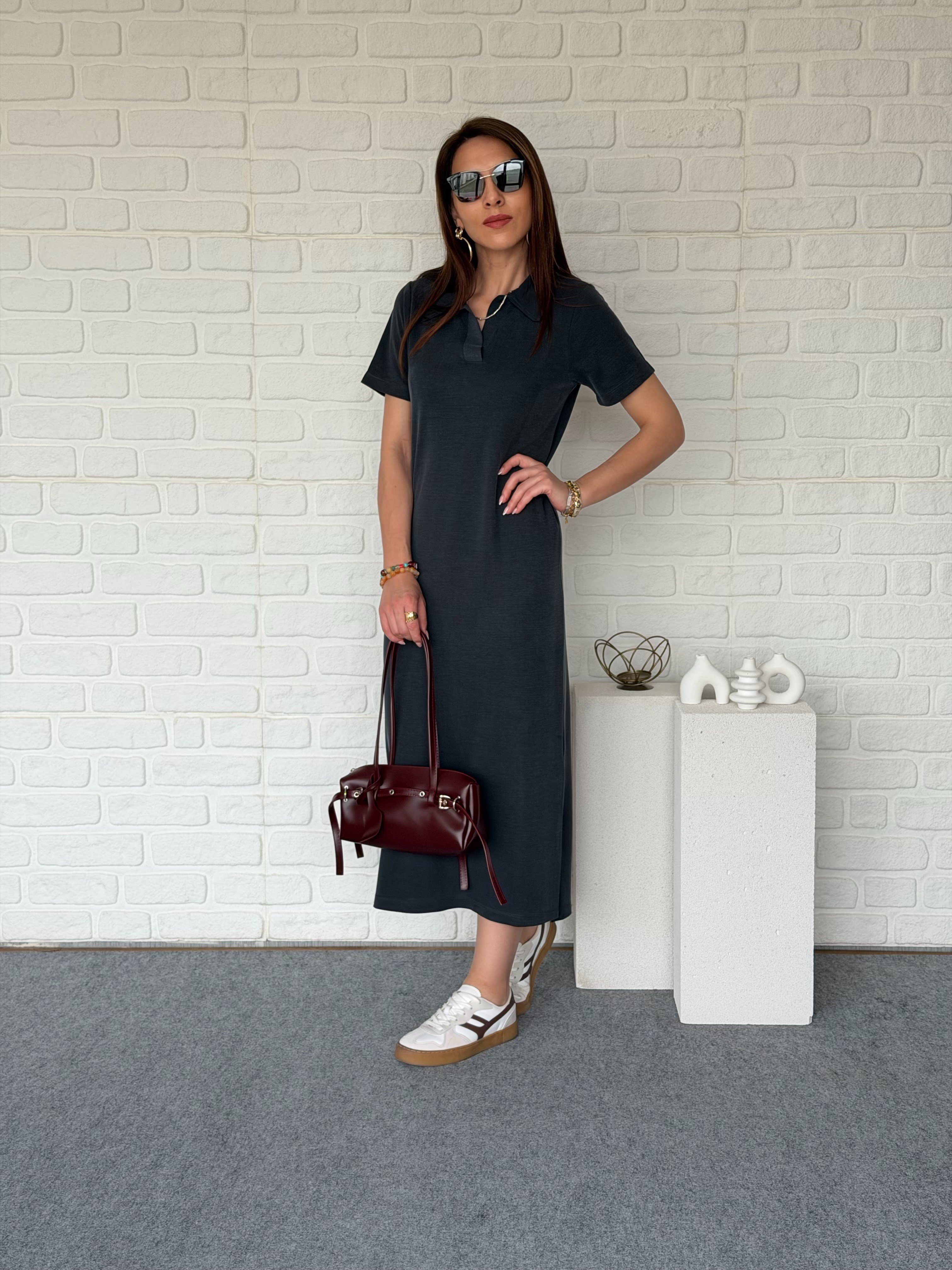 Polo Yaka Pike Modal Elbise