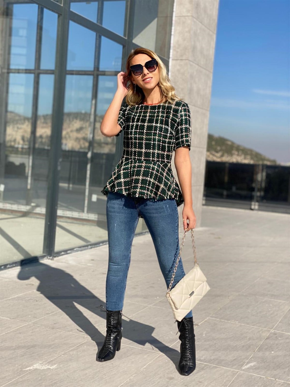 Tasarım Tuvit Bluz Yeşil