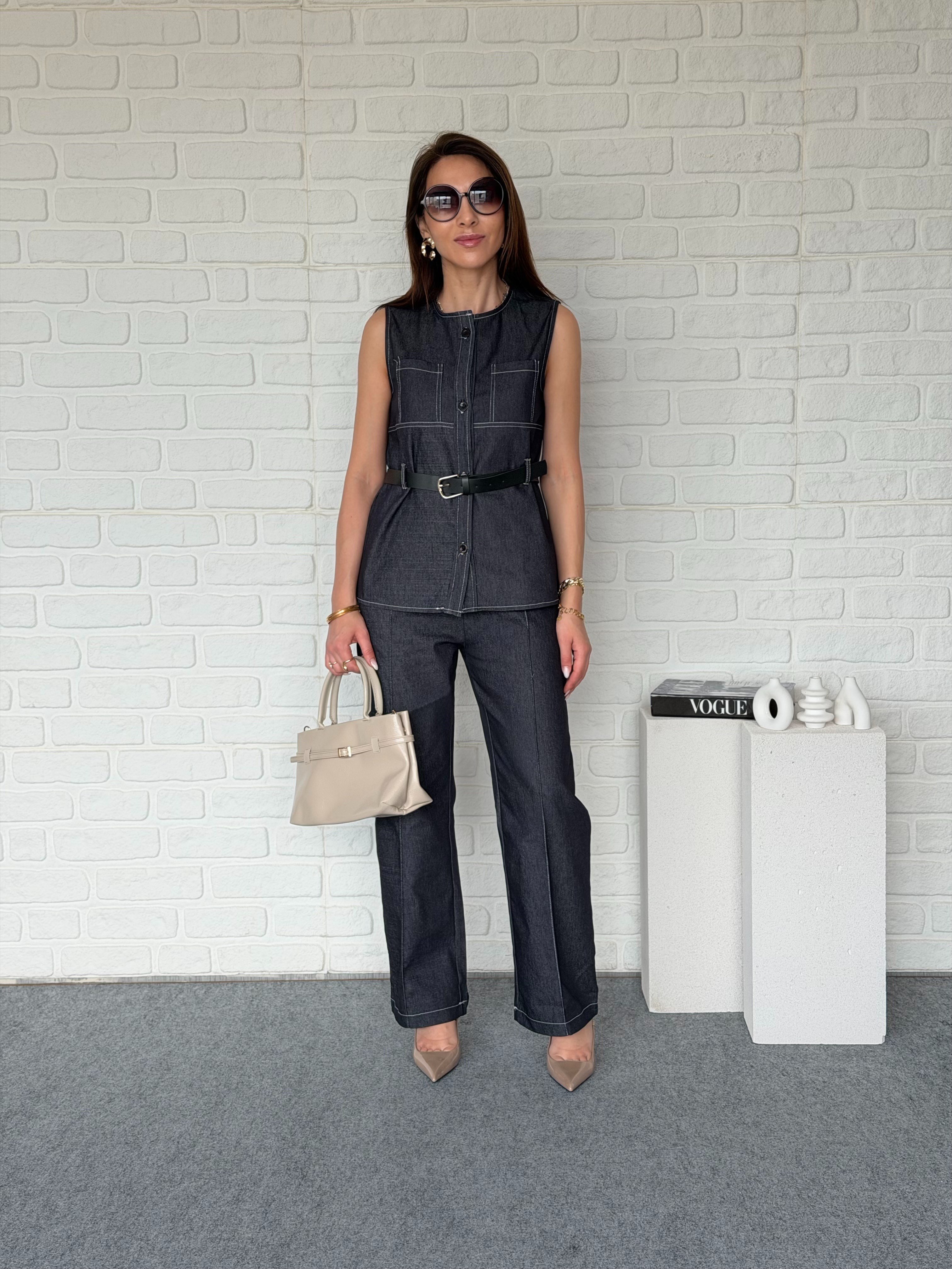 Yelekli Kot Takım Laci