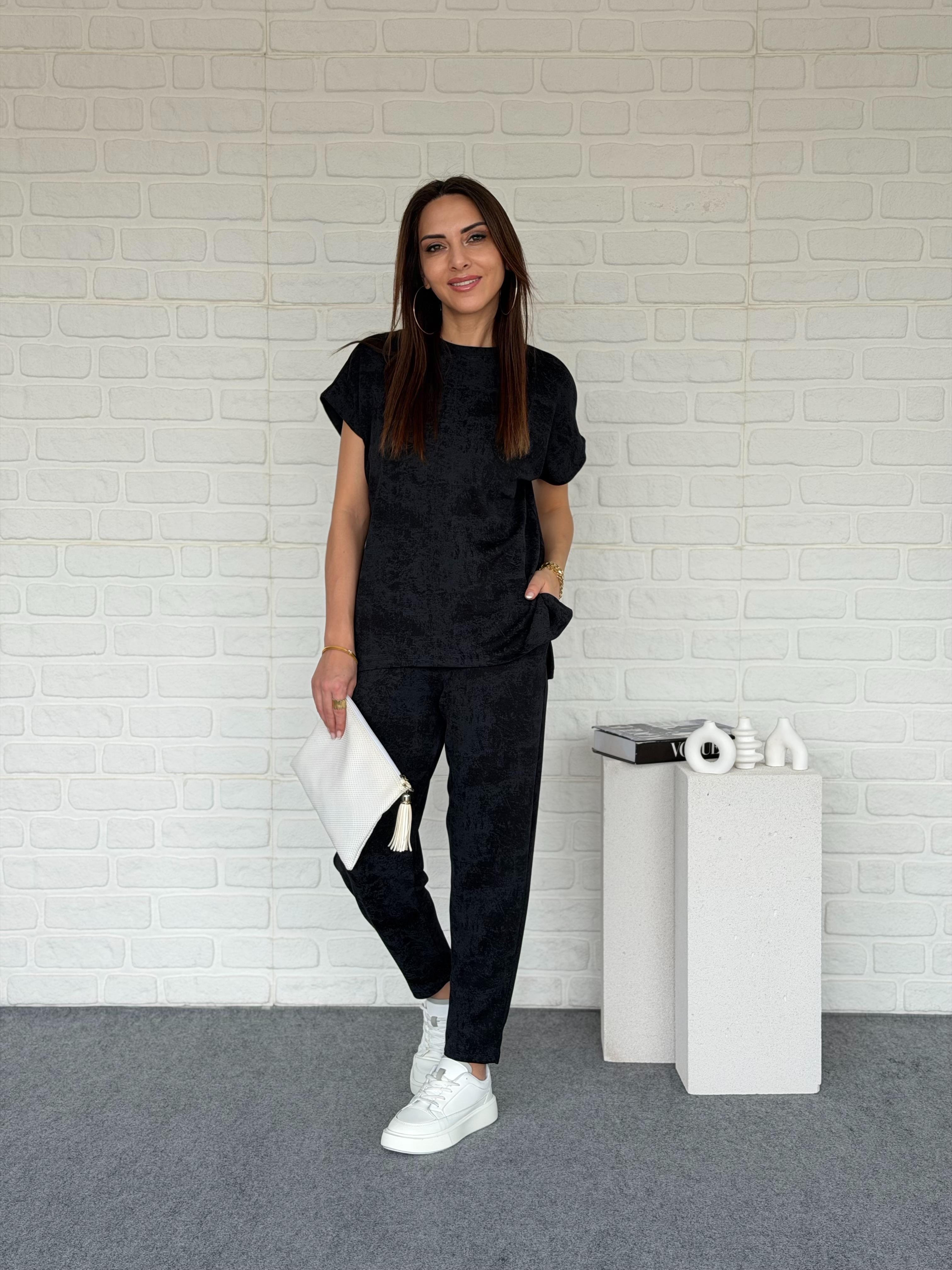 Yıkamalı Modal Takım Siyah 