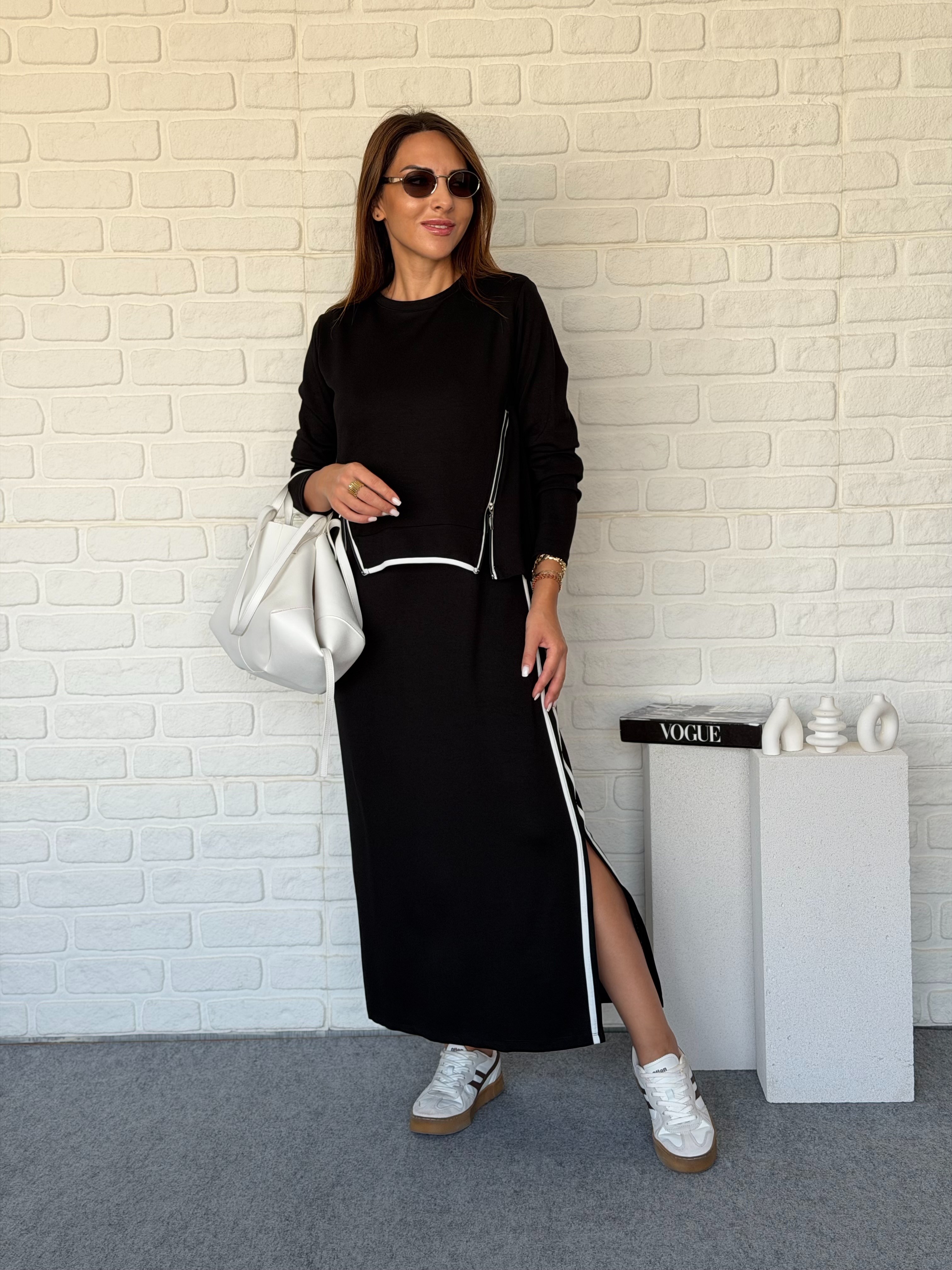 Bluzlu Modal İkili Elbise