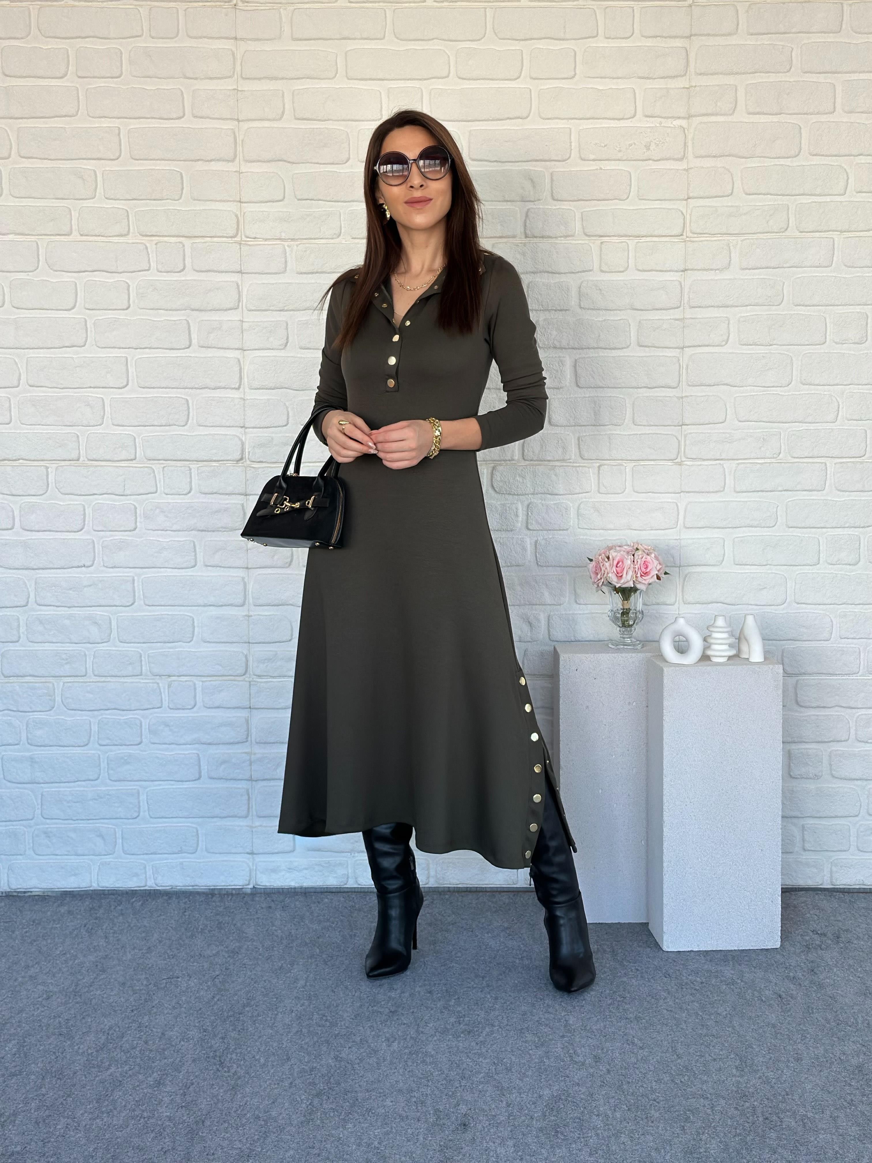 Çıtçıtlı Modal Takım Haki