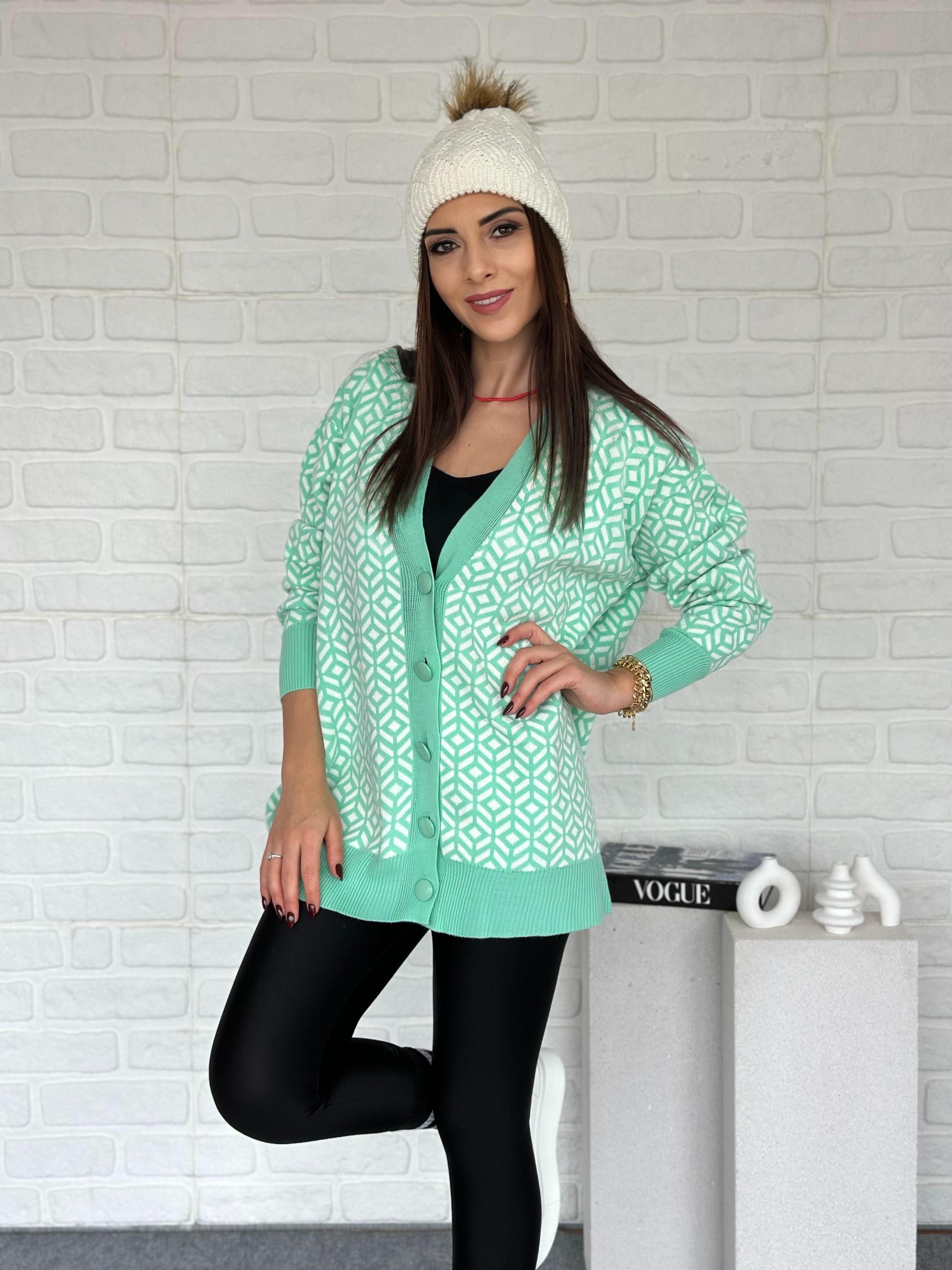 Desenli Triko Hırka