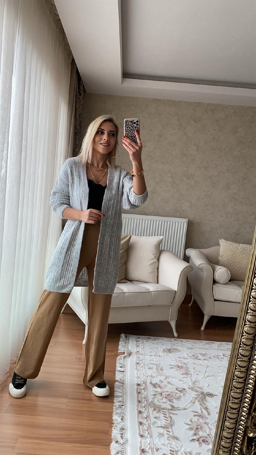 Fitilli Yumoş Triko Hırka Gri