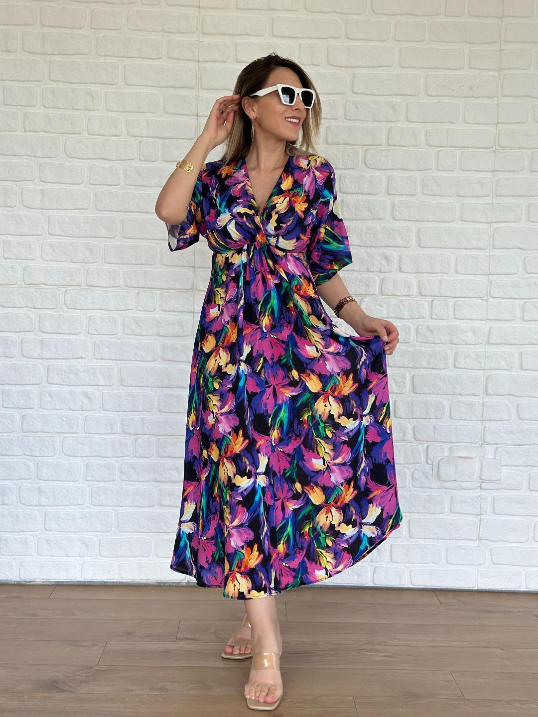 Kruvaze Elbise Pembe