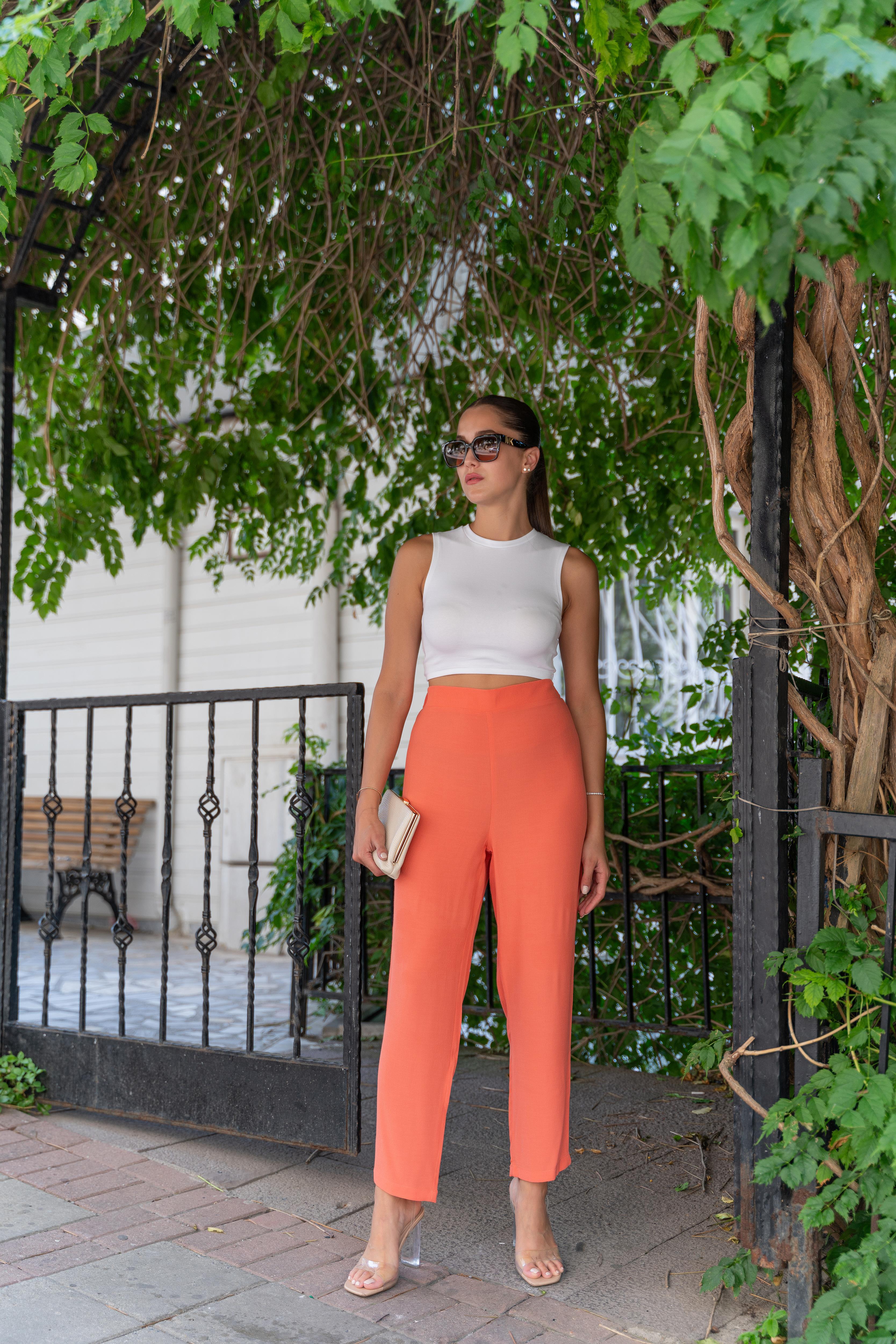 Kumaş Pantolon Orange