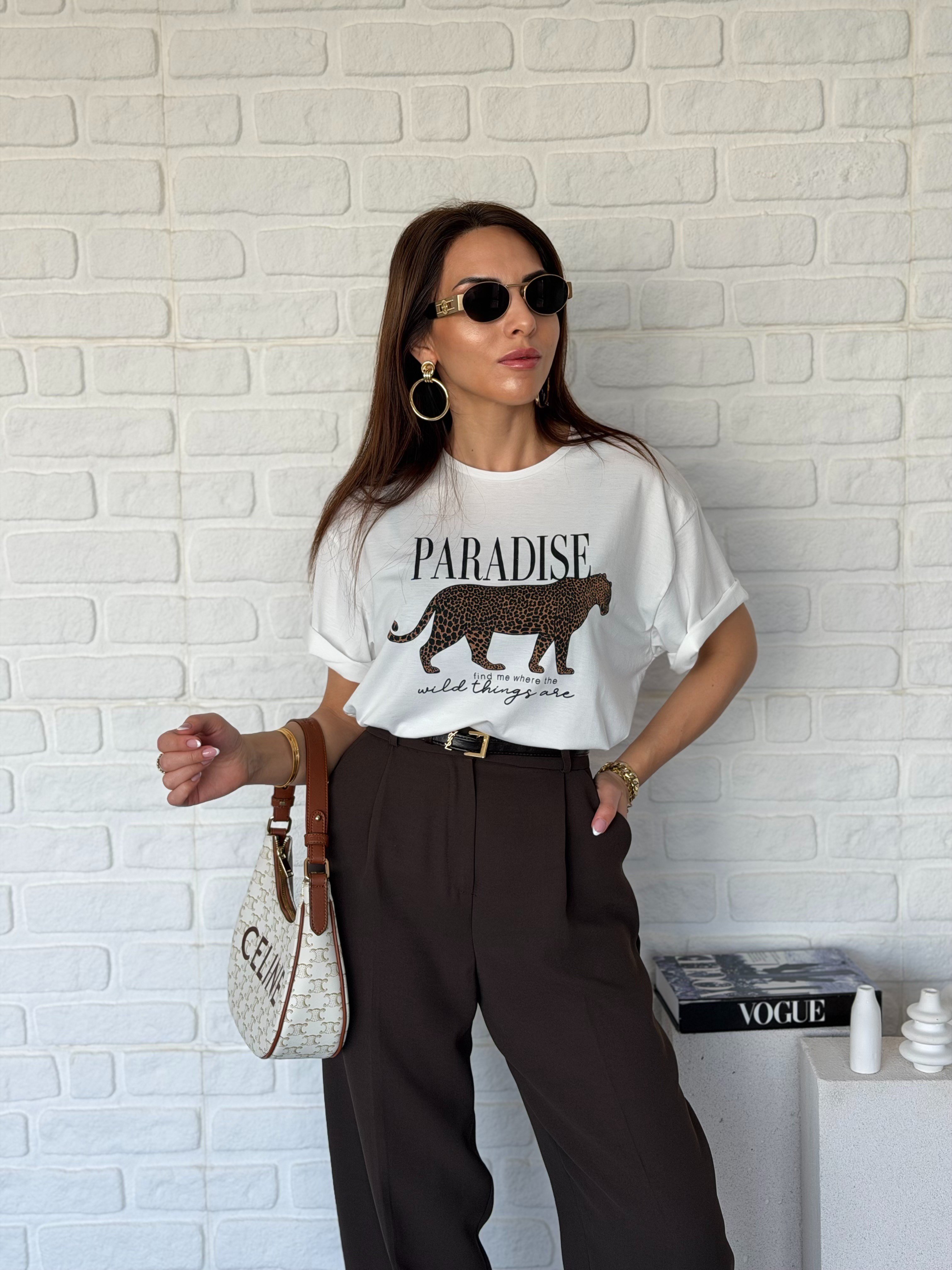 Leopar Detaylı Tshirt