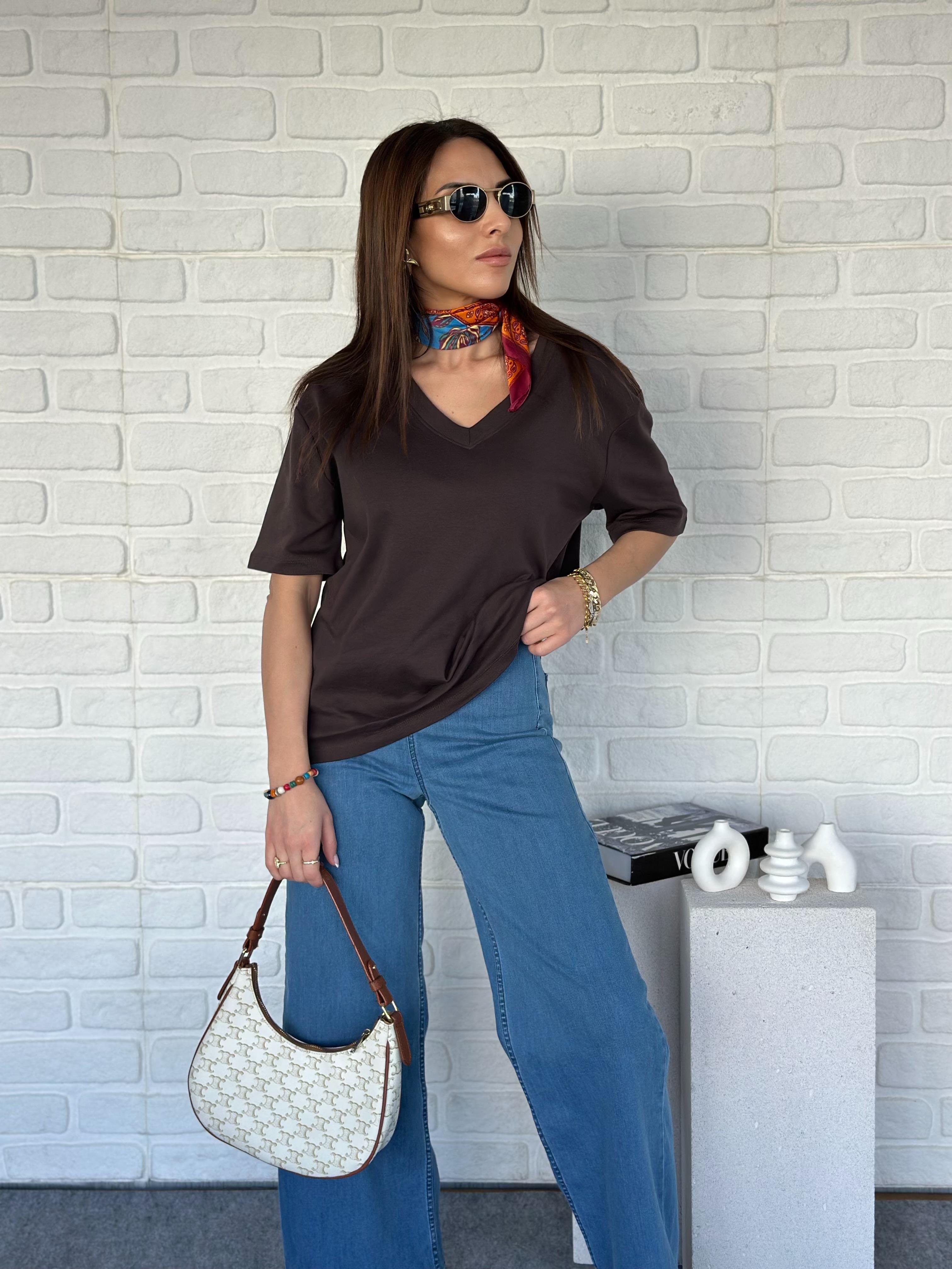 Mass V Yaka Tshirt Kahve