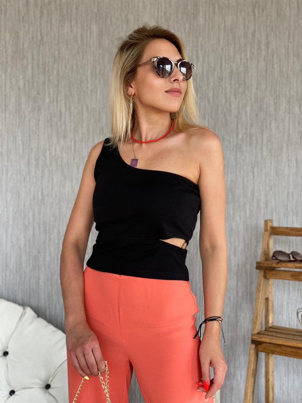 Tasarım Tek Omuz Bluz