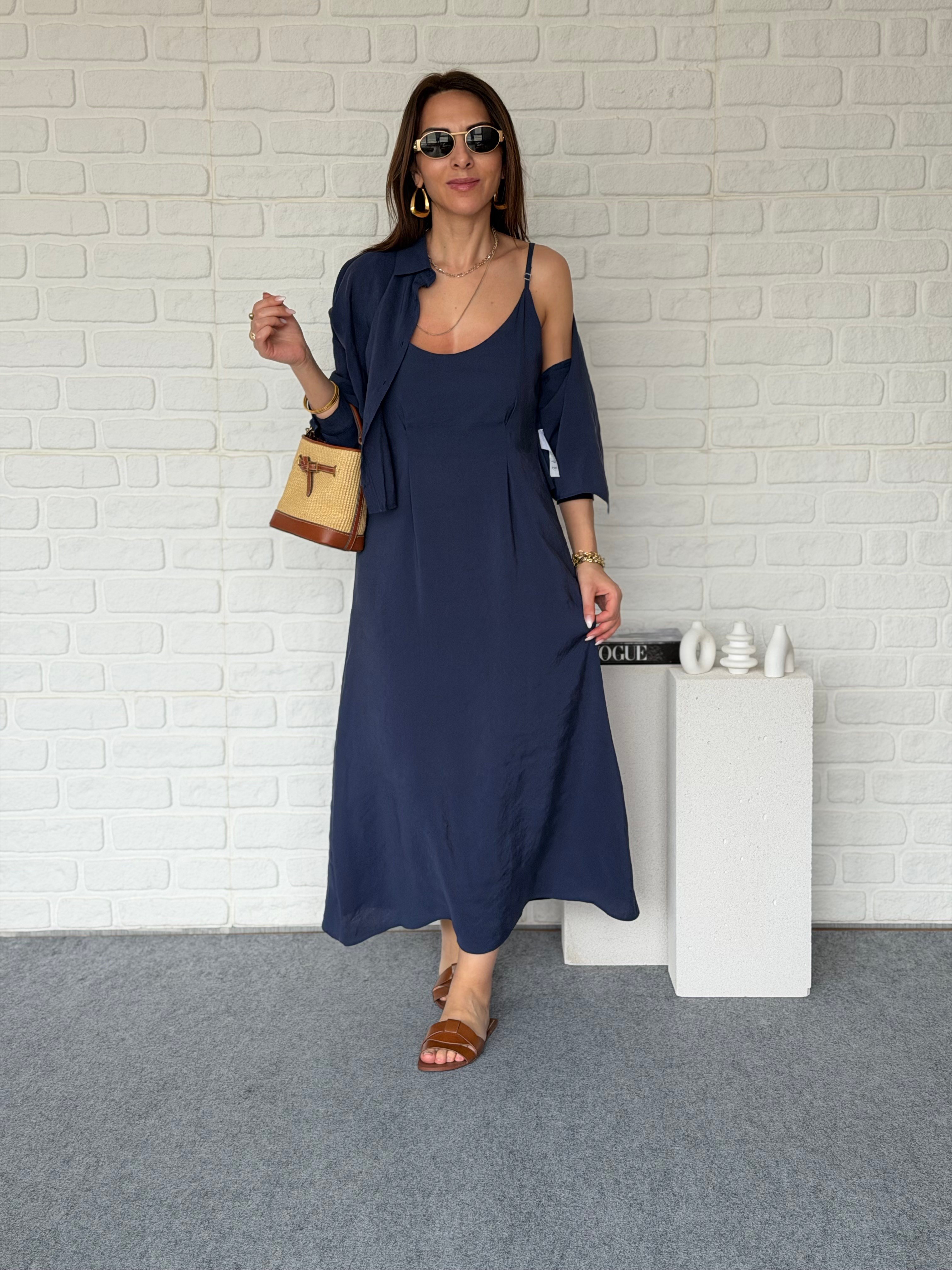 Tensel Gömlek Elbise Takım Laci