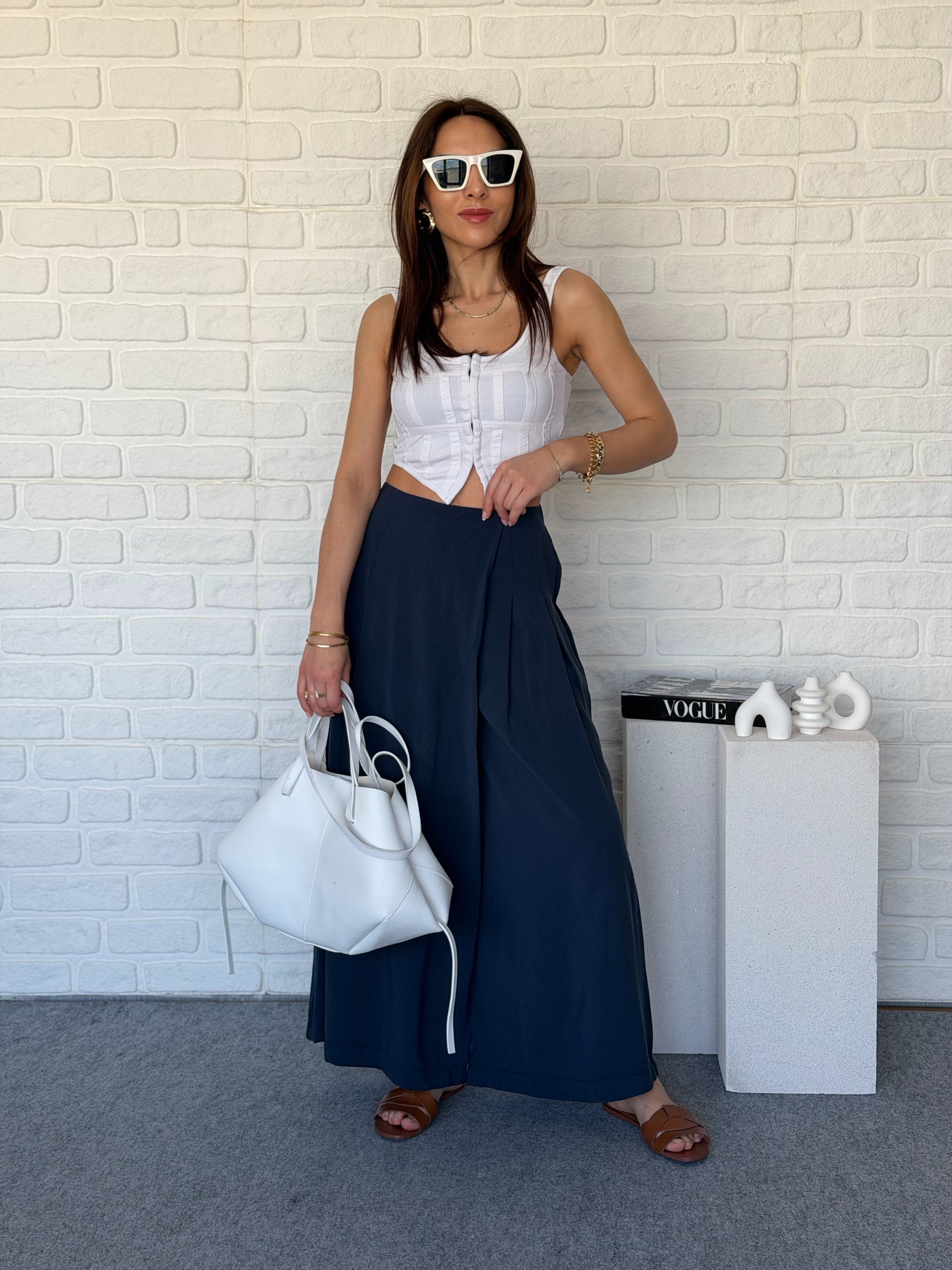 Tensel Pantolon Etek İndigo