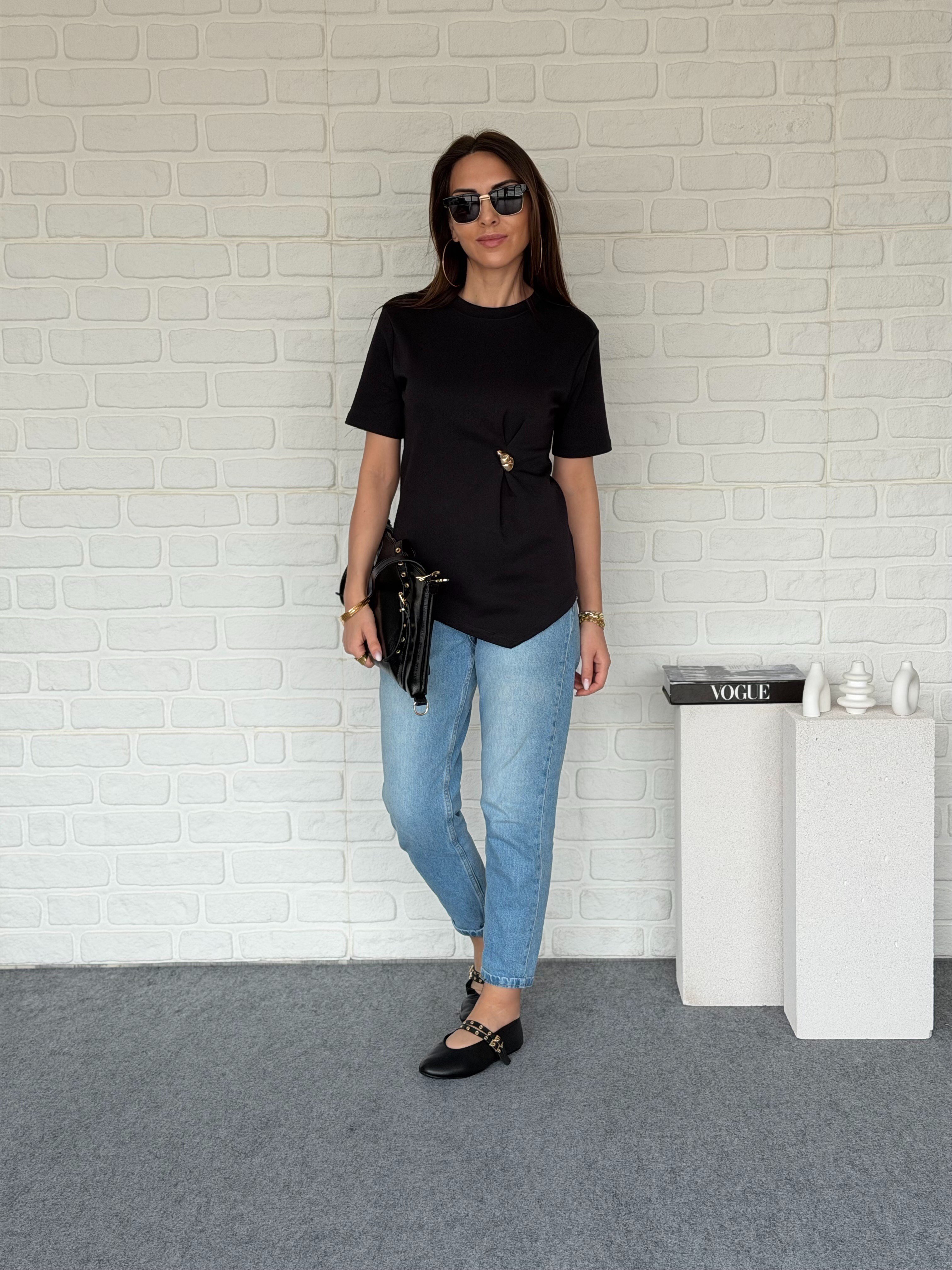 Tokalı Tshirt Siyah