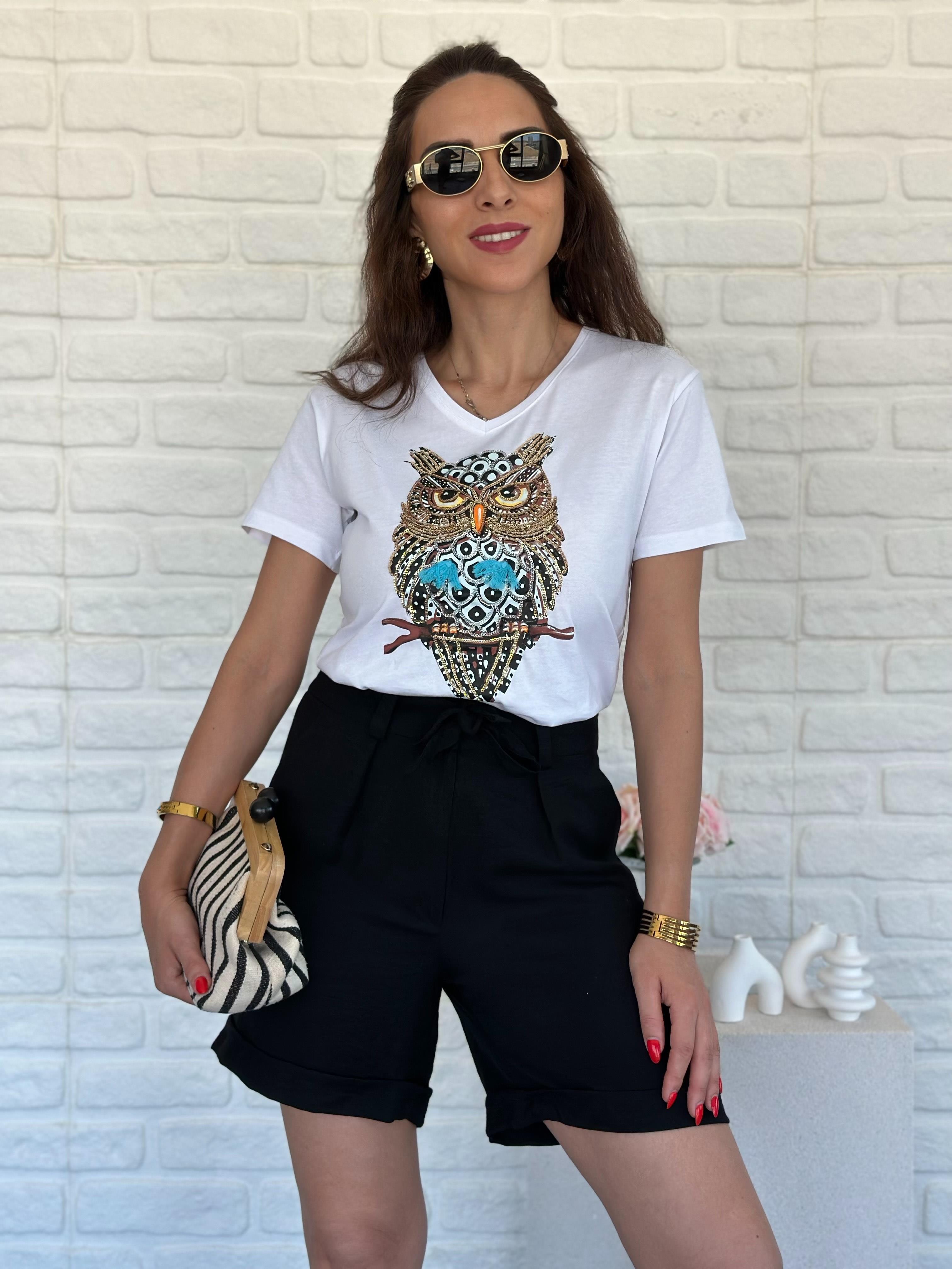 V Yaka Taşlı Tshirt