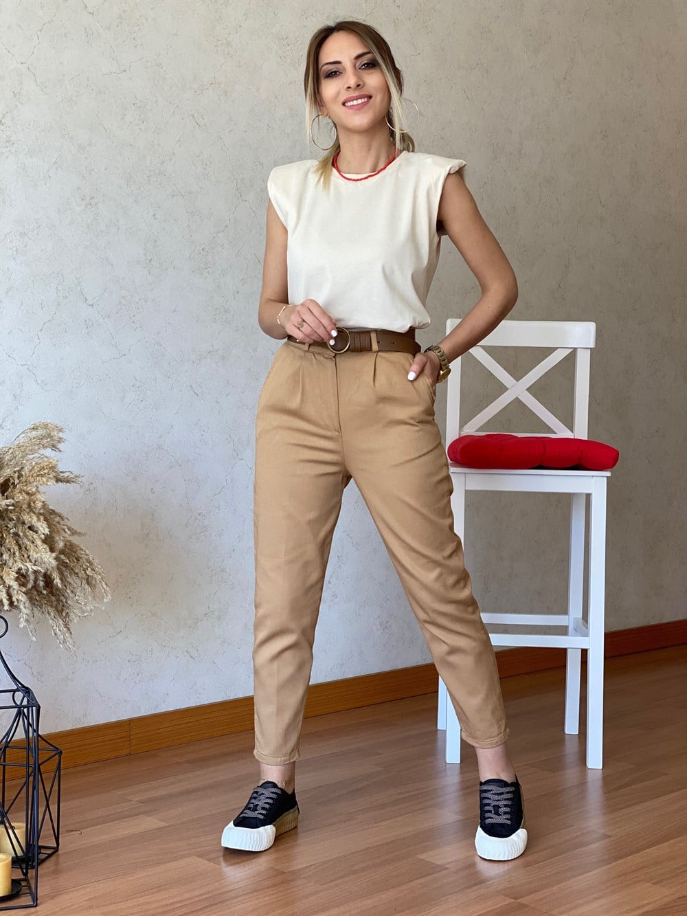 Vatkalı Tshirt Ekru