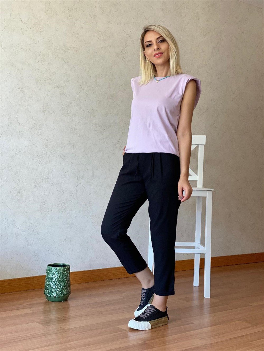 Vatkalı Tshirt Lila