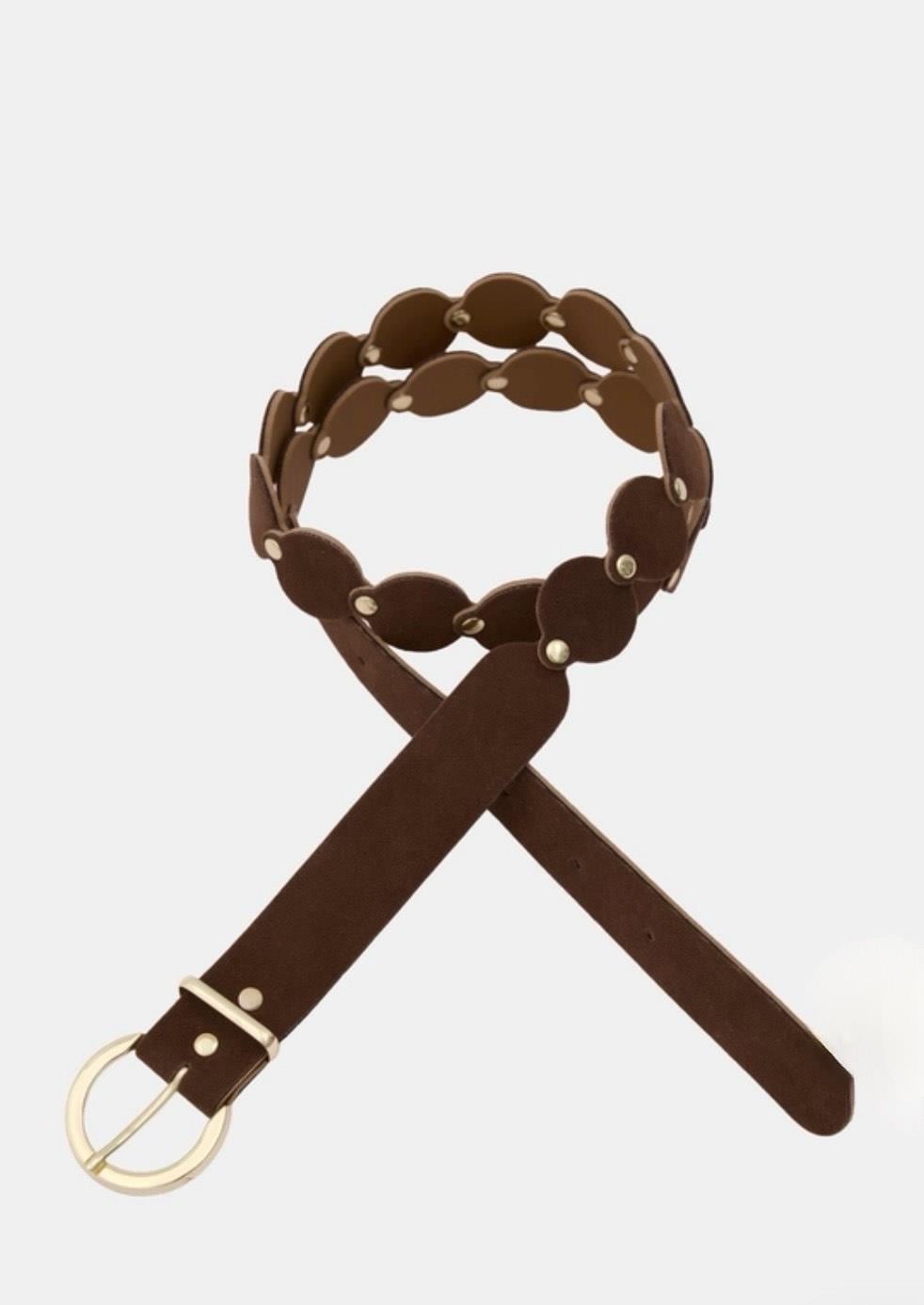 ZIMBALI SÜET KOVBOY KEMER KAHVE