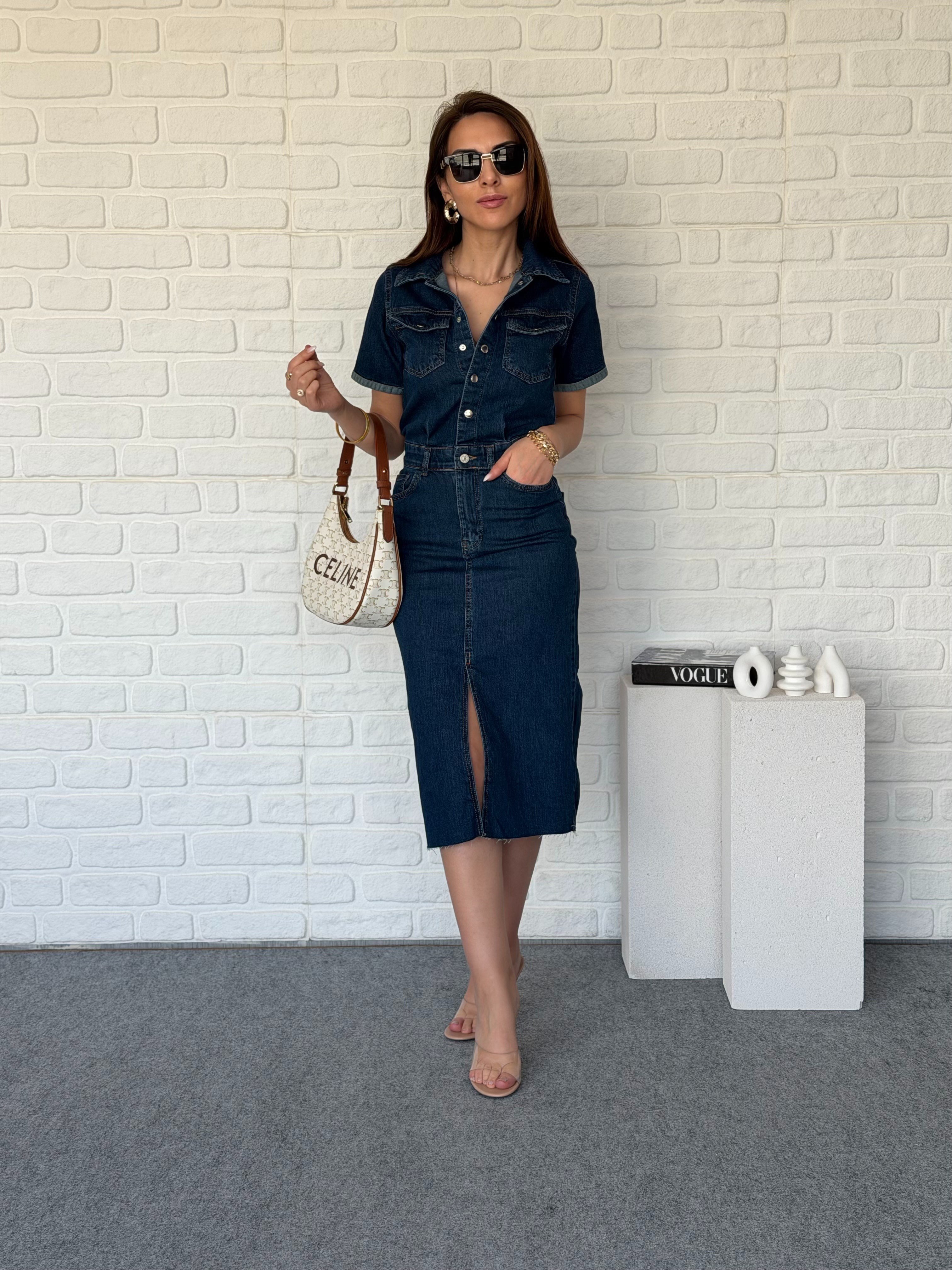 ZR Likralı Kot Elbise