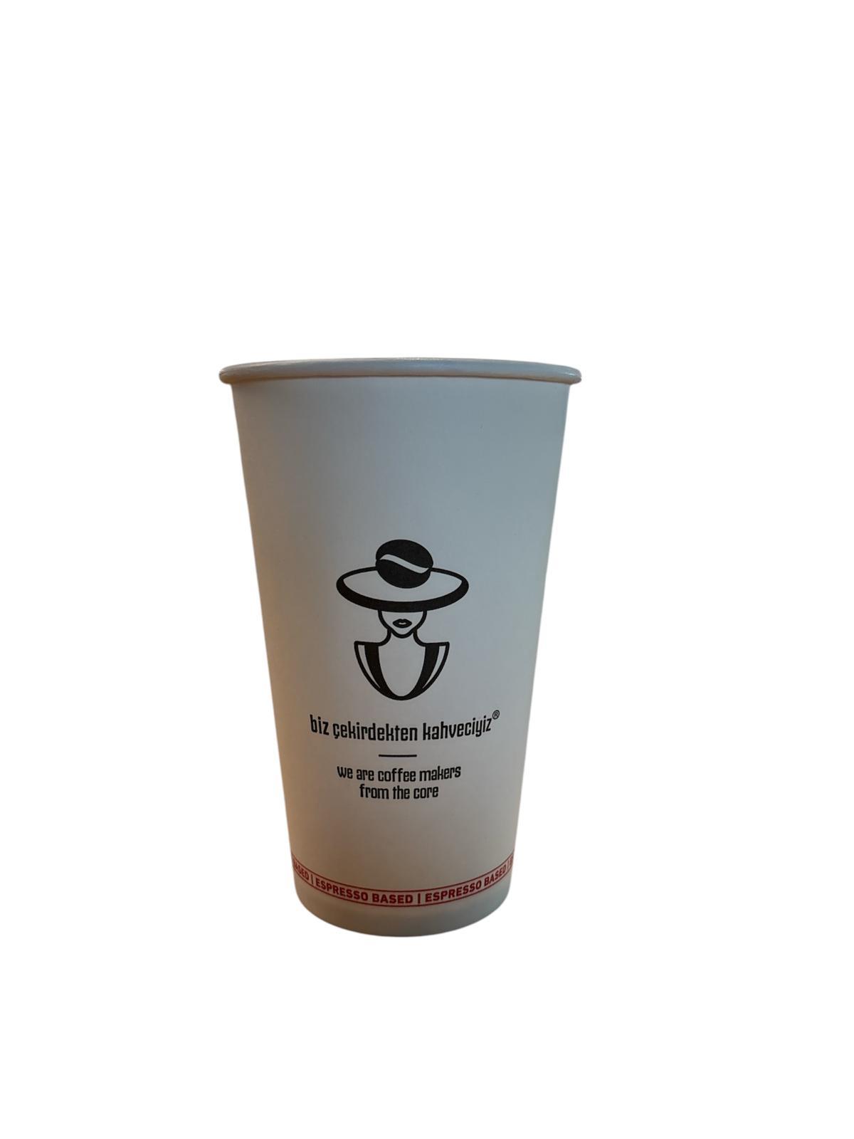 KA Baskılı Karton Bardak-16 Oz -espresso-(1000 Adet)