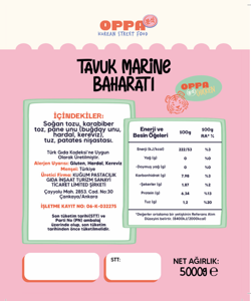 OPPA TAVUK MARİNE BAHARATI 10 KG
