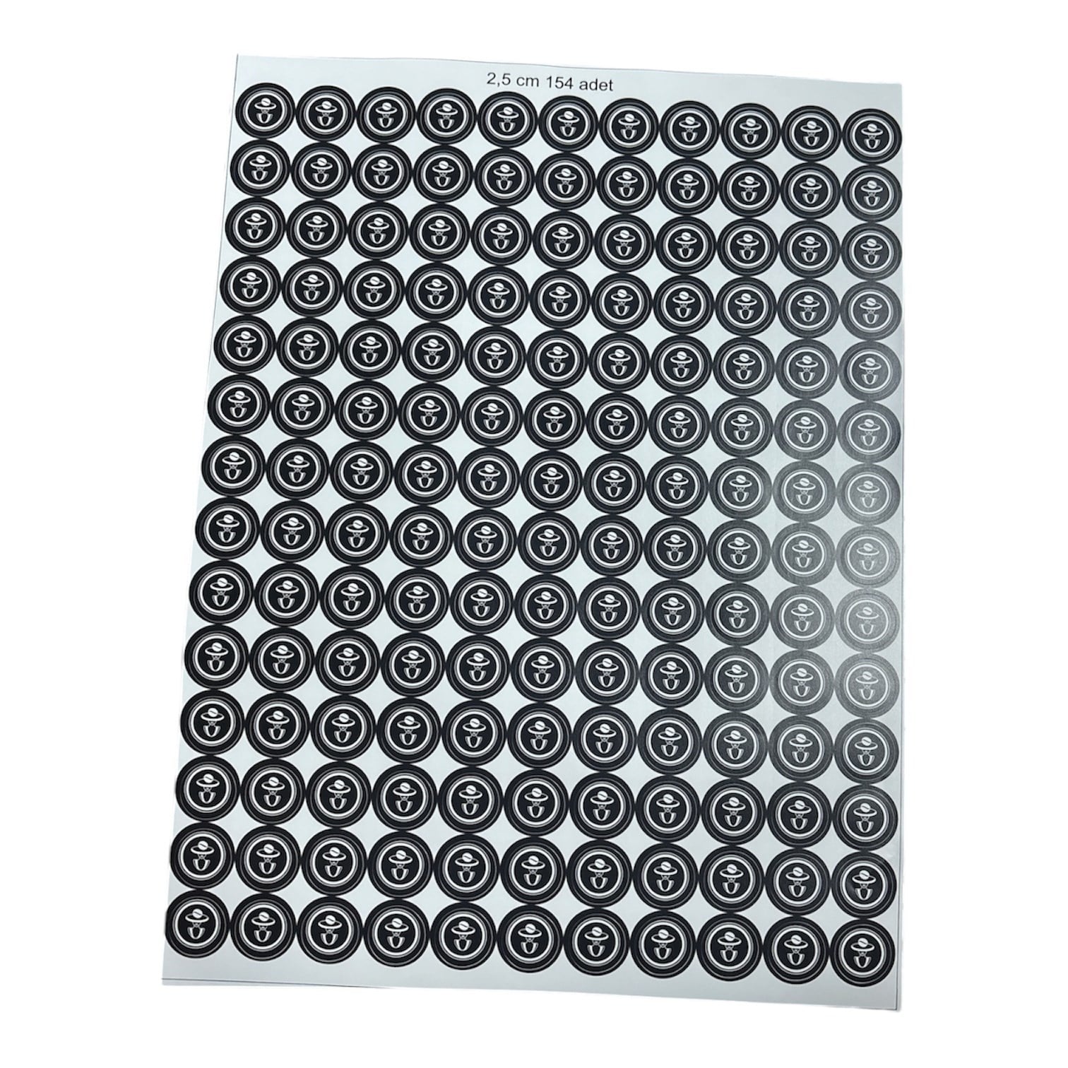 2.5*2.5 cm YUVARLAK  ETIKET (154 ADET)